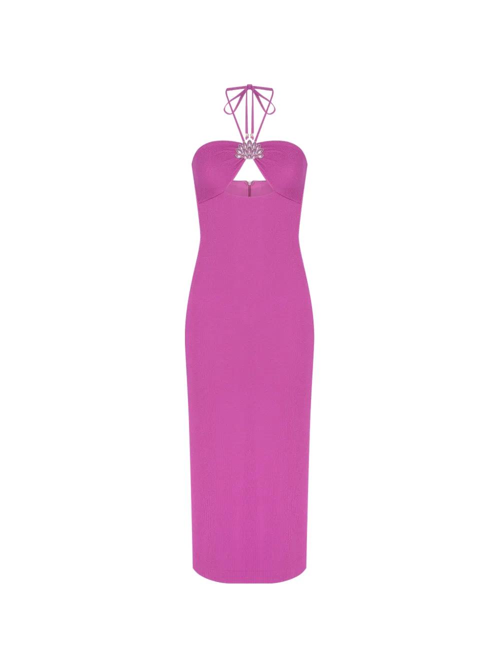 patbo hydra cross front beach dress PatBO Hydrangea Front Beach Dress in Pink Multi
