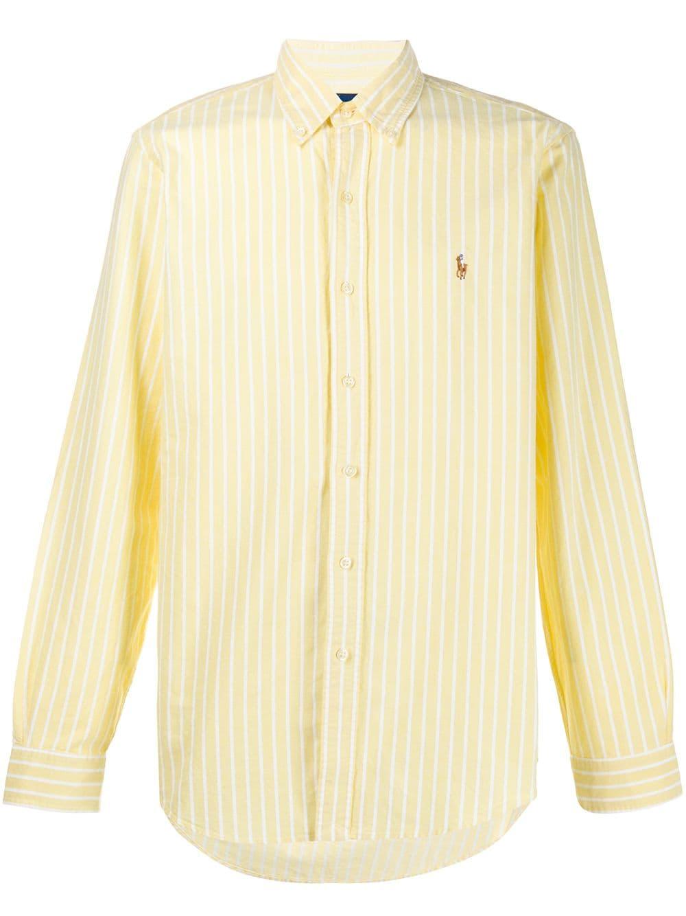 Polo Ralph Lauren Striped Sport Shirt in Yellow for Men | Lyst