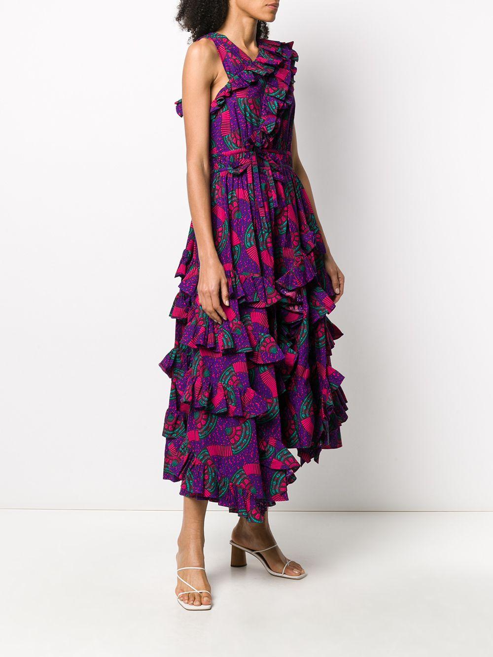 Ulla Johnson Cotton Imogen Tiered Floral-print Dress in Purple Pattern ...