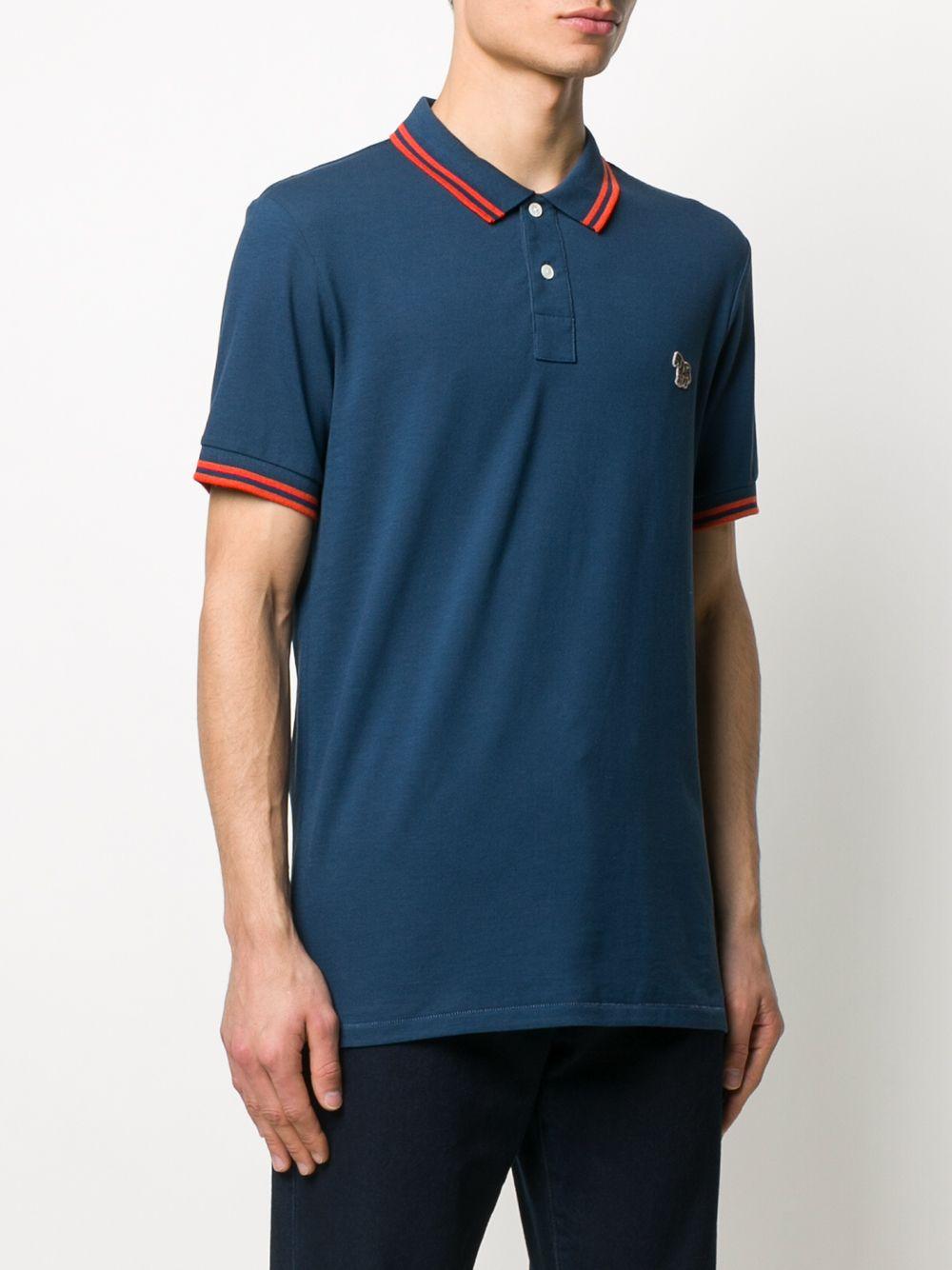 PS by Paul Smith Cotton Stripe Detailed Polo Shirt in Blue for Men - Lyst