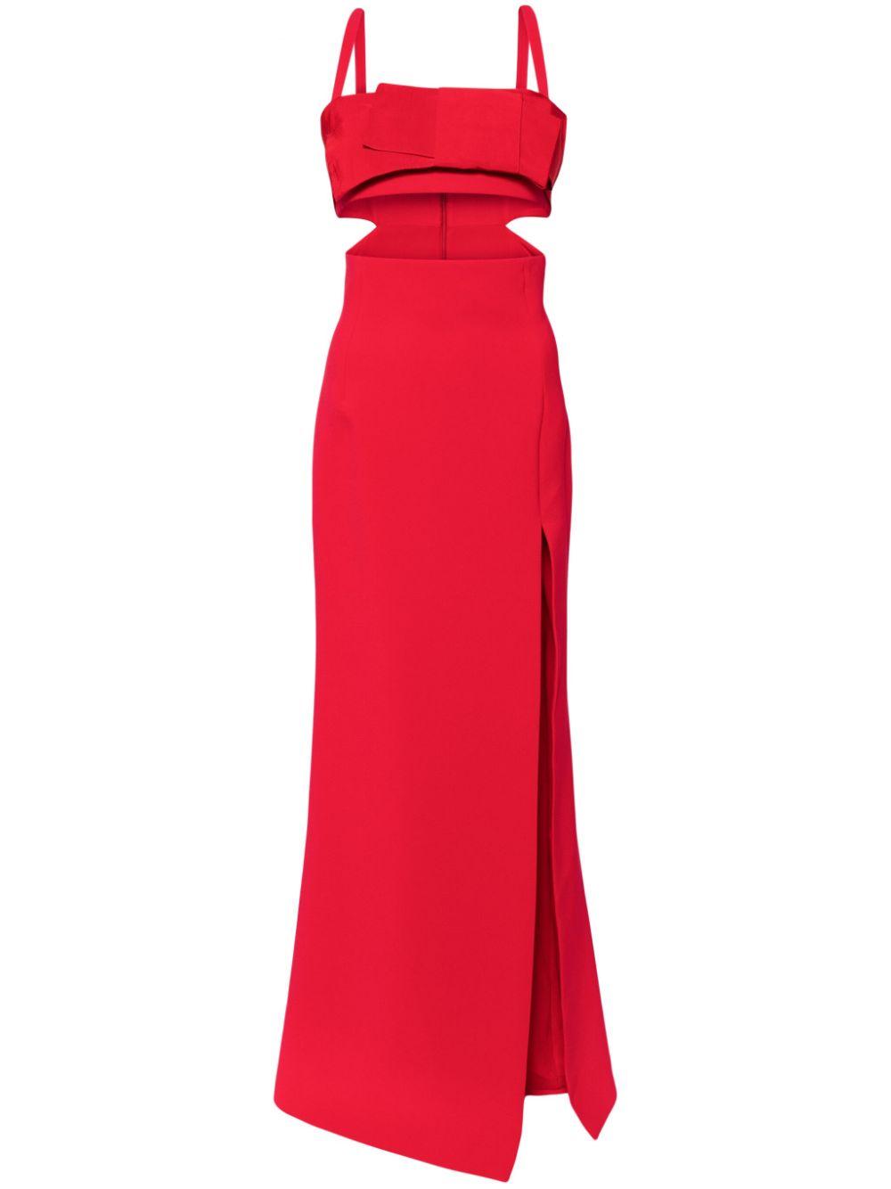 【関税込み】Elie Saab Cut-out knit skirt Cut-out knitted midi skirt in red - Elie Saab | Mytheresa