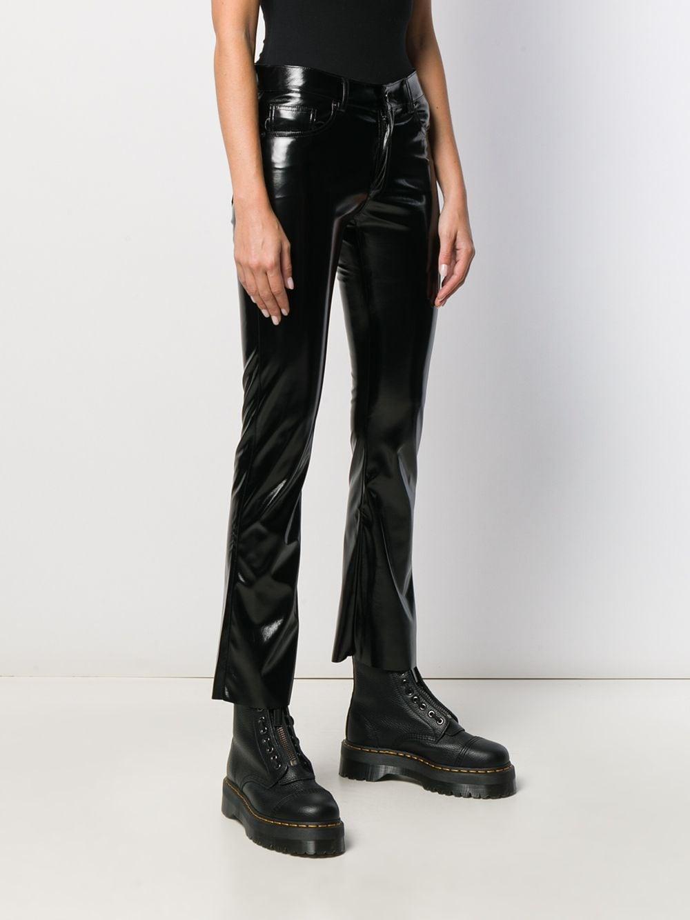 vinyl flared trousers