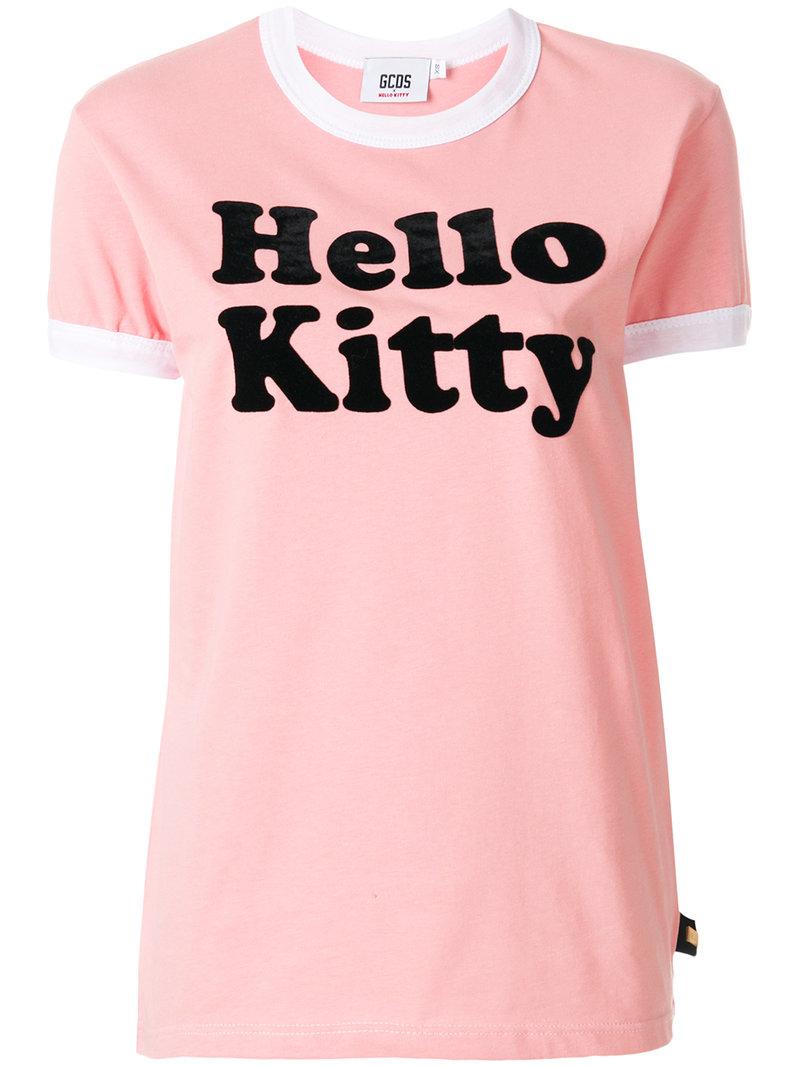 Gcds Cotton Hello Kitty T-shirt in Pink &amp; Purple (Pink) - Lyst