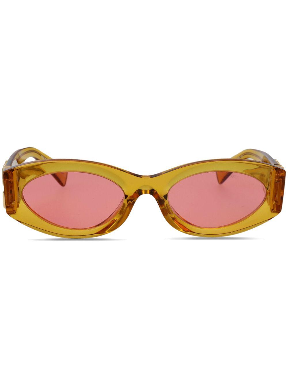 Miu Miu レディース オレンジ オーバルフレーム サングラス サングラス