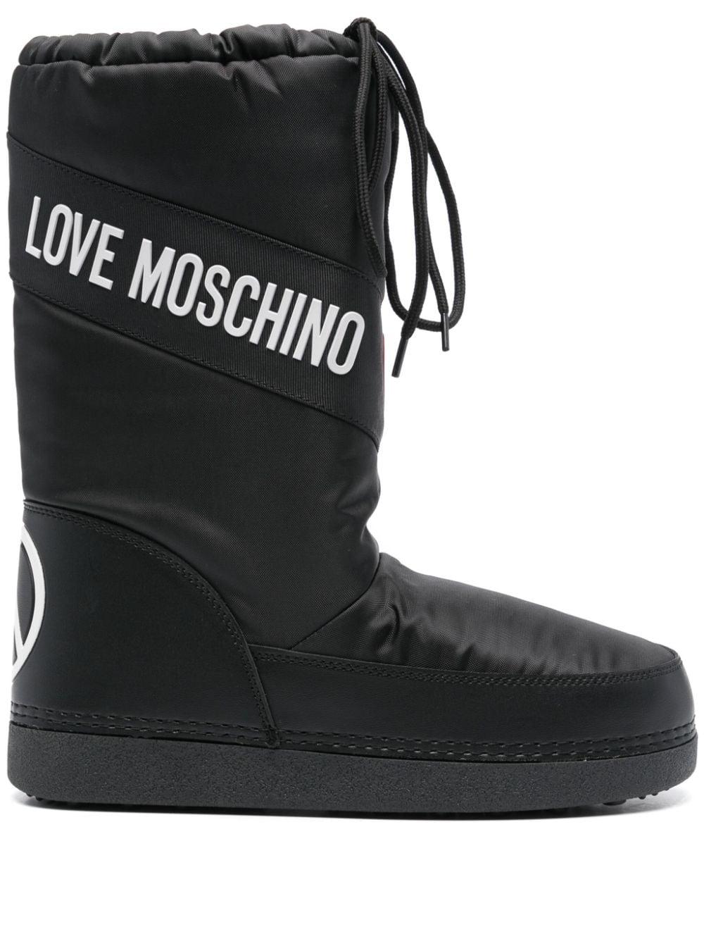 Love Moschino Logo-rubberised Ski Boots in Black | Lyst