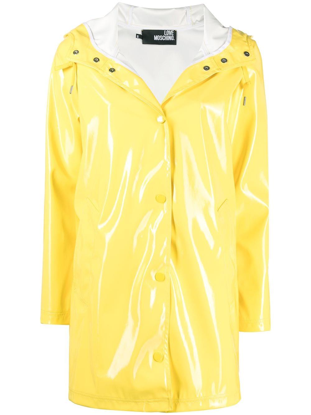 Love Moschino Glossy Rain Mac in Yellow | Lyst