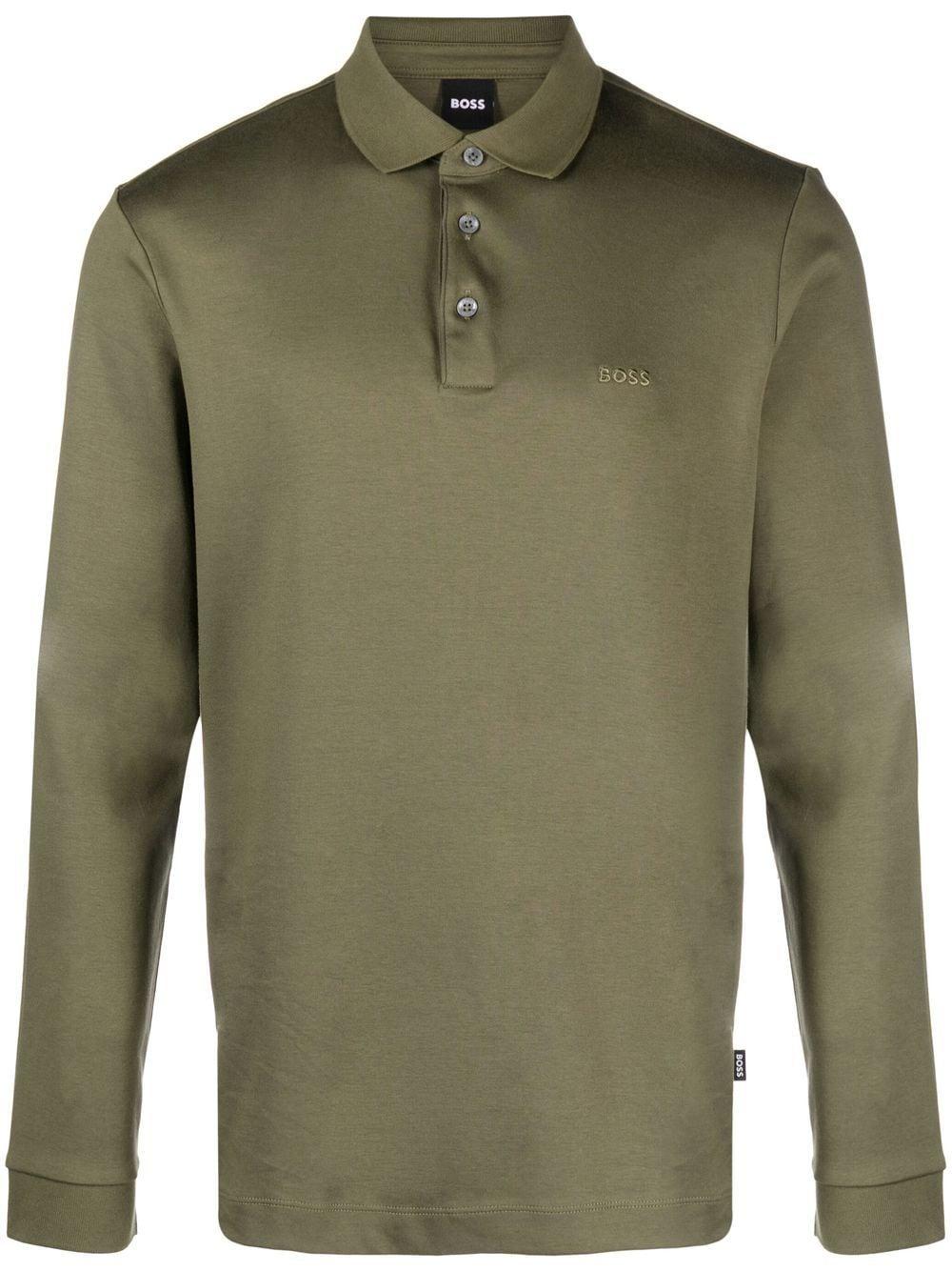 loterij behuizing textuur BOSS by HUGO BOSS Long-sleeve Polo Shirt in Green for Men | Lyst