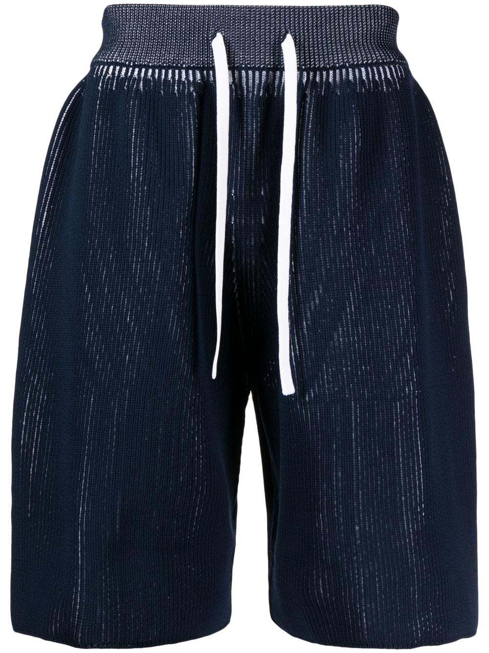 Fumito Ganryu Ribbed Drawstring-waist Shorts in Blue for Men | Lyst