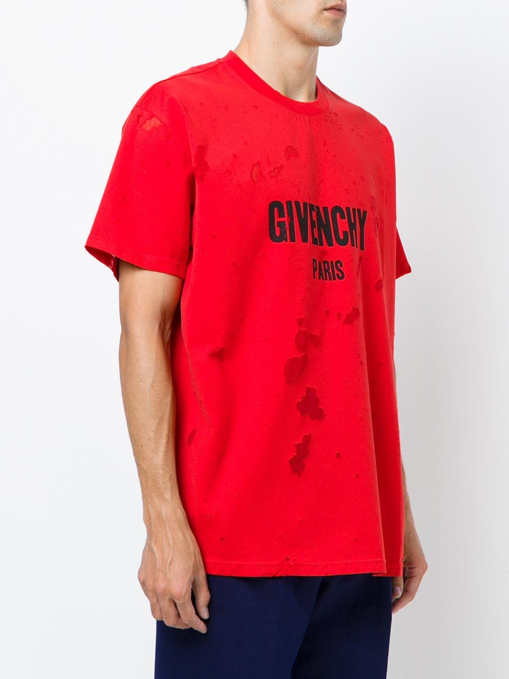 givenchy distressed logo tee