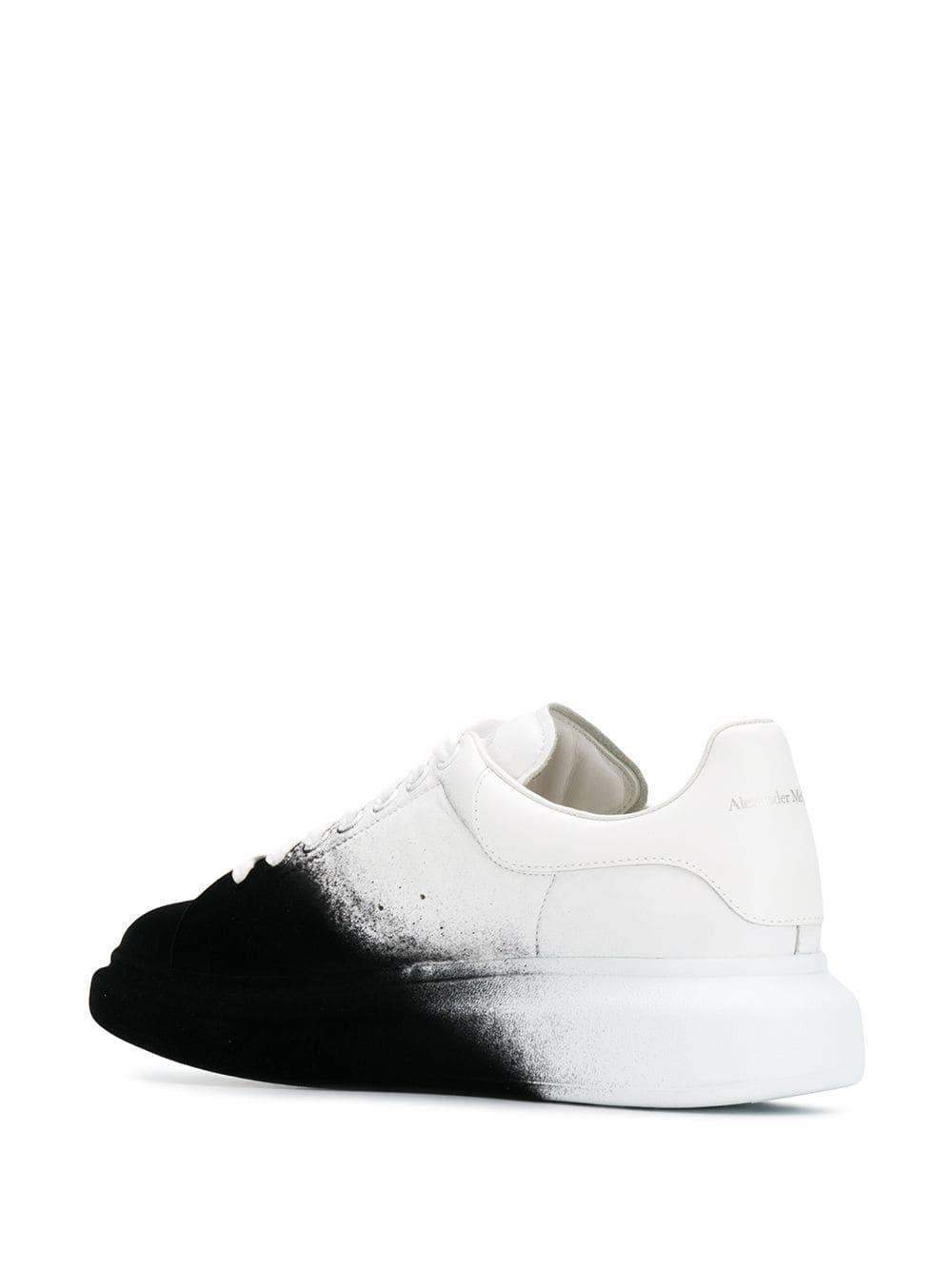Alexander McQueen Leather Oversized Spray Paint Effect Sneakers in
