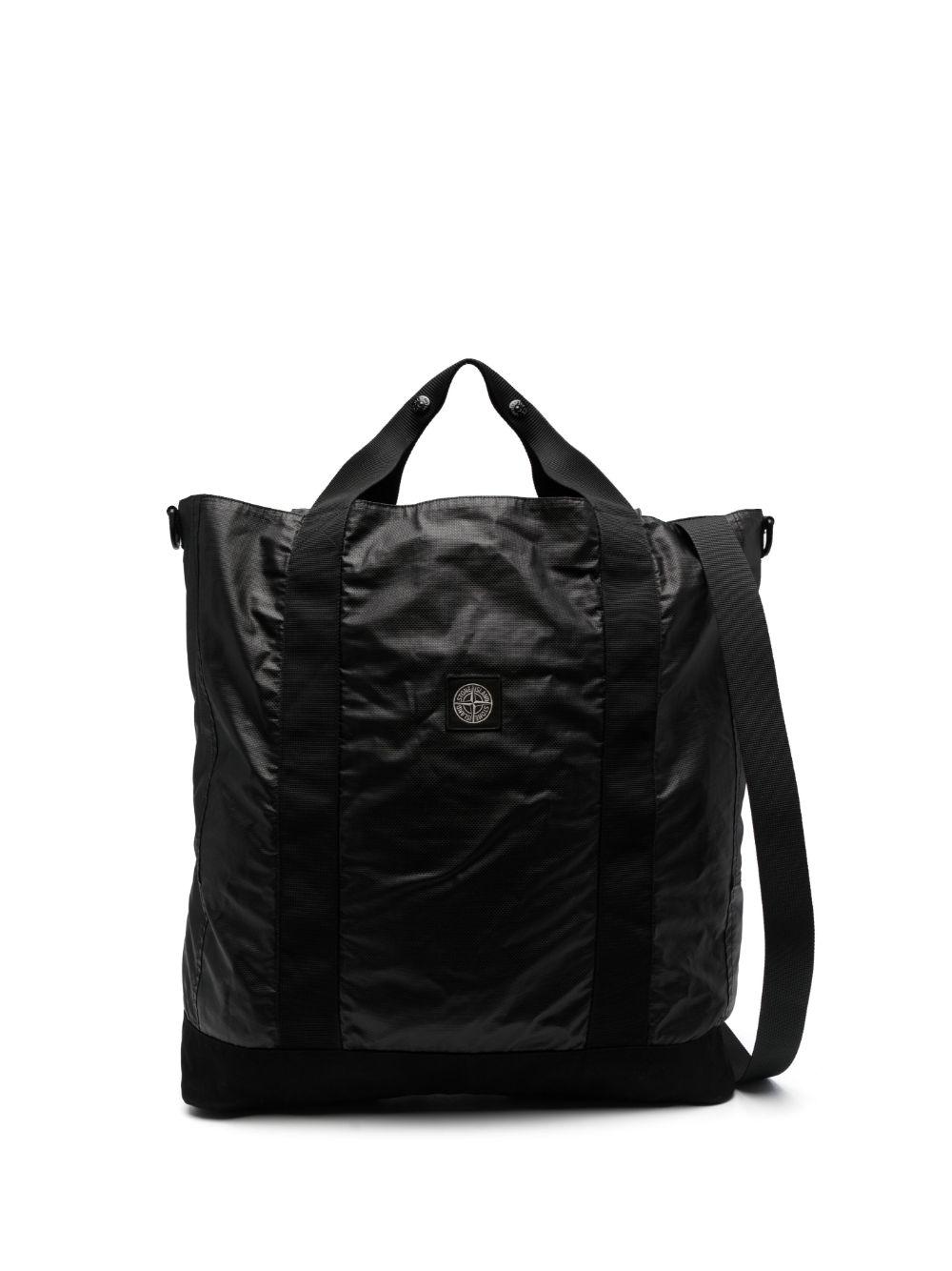 Stone Island Large Logo-patch Shoulder Bag in Black for Men | Lyst Australia