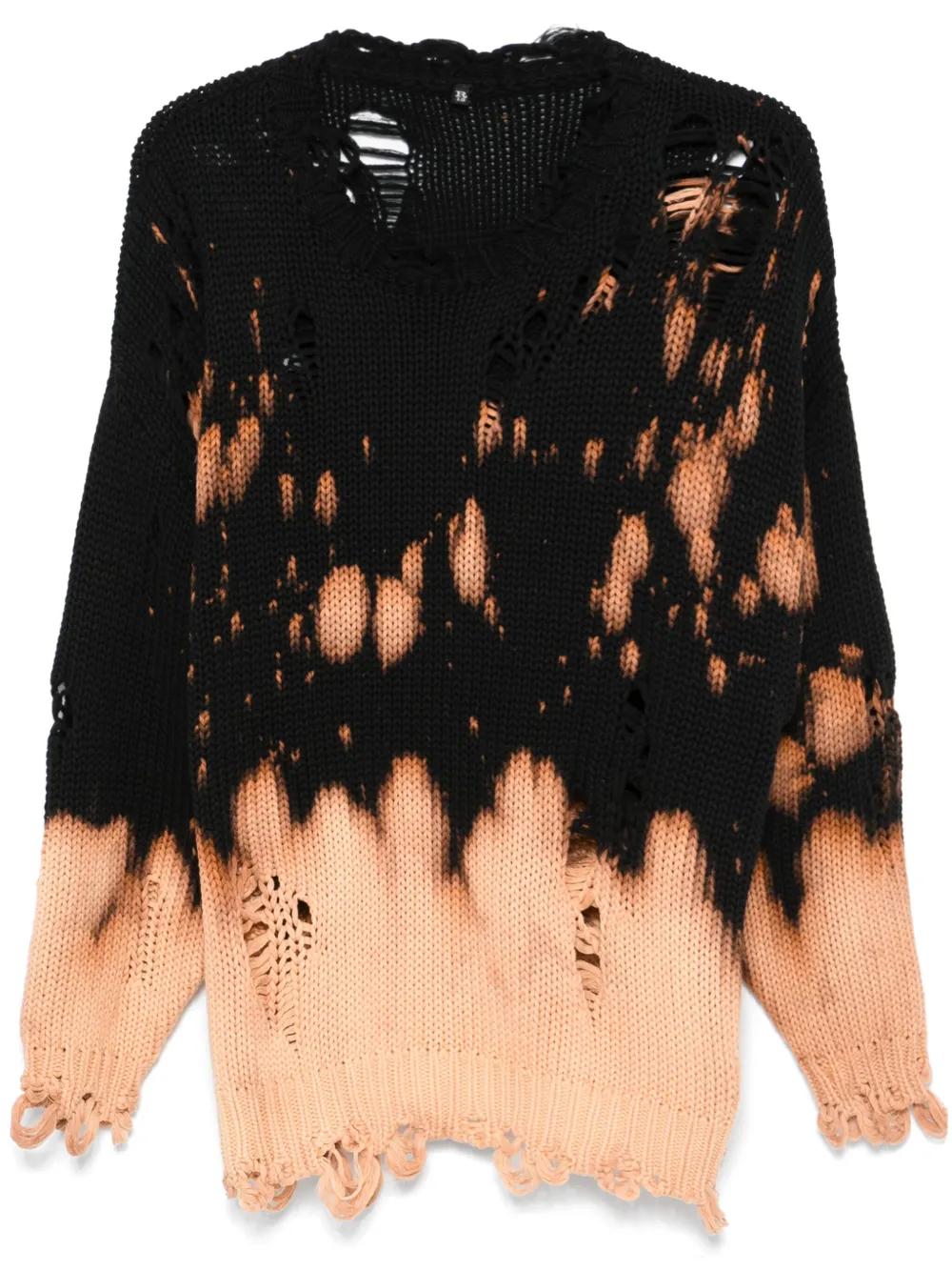 R13 Bleached Sweater in Black Lyst UK