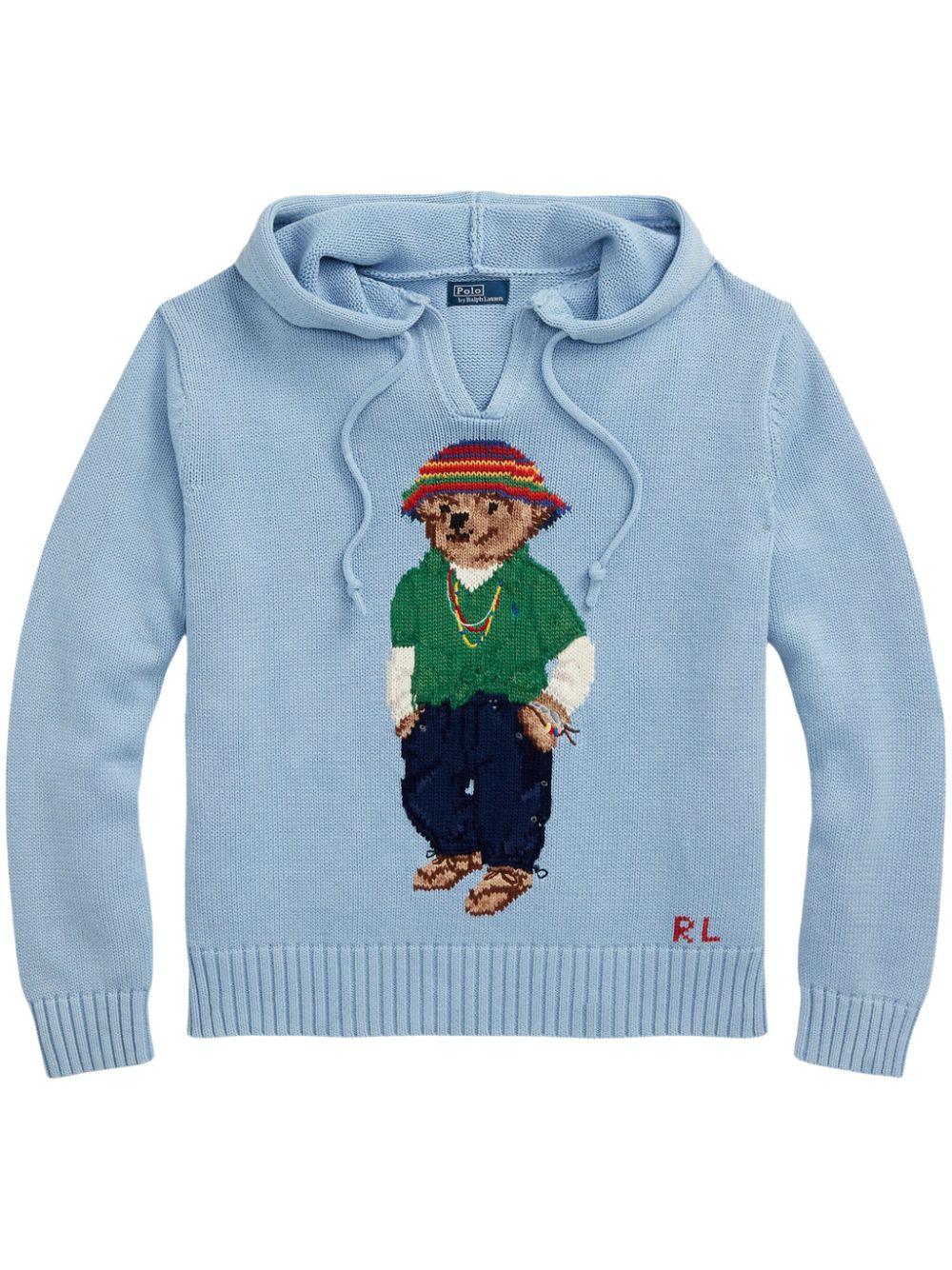 Polo Ralph Lauren Polo Bear Knitted Hoodie in Blue Lyst UK