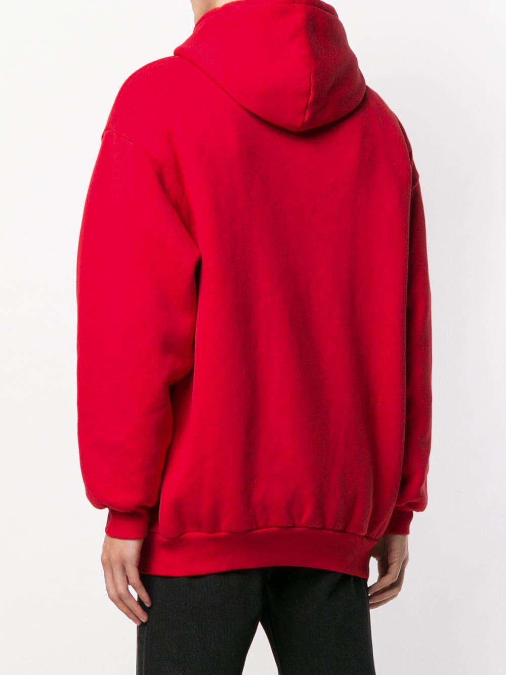 Sudadera BB con capucha Balenciaga de hombre de color Rojo | Lyst