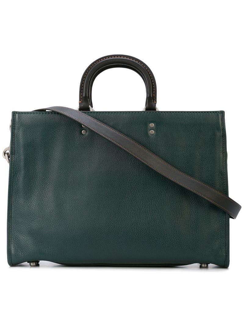 COACH Leather Rogue Briefcase in Green for Men - Lyst