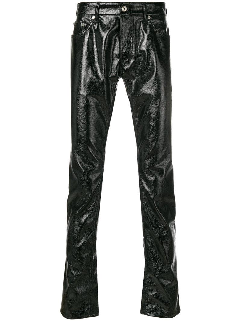 Just Cavalli Patent Leather Trousers in Black for Men - Lyst