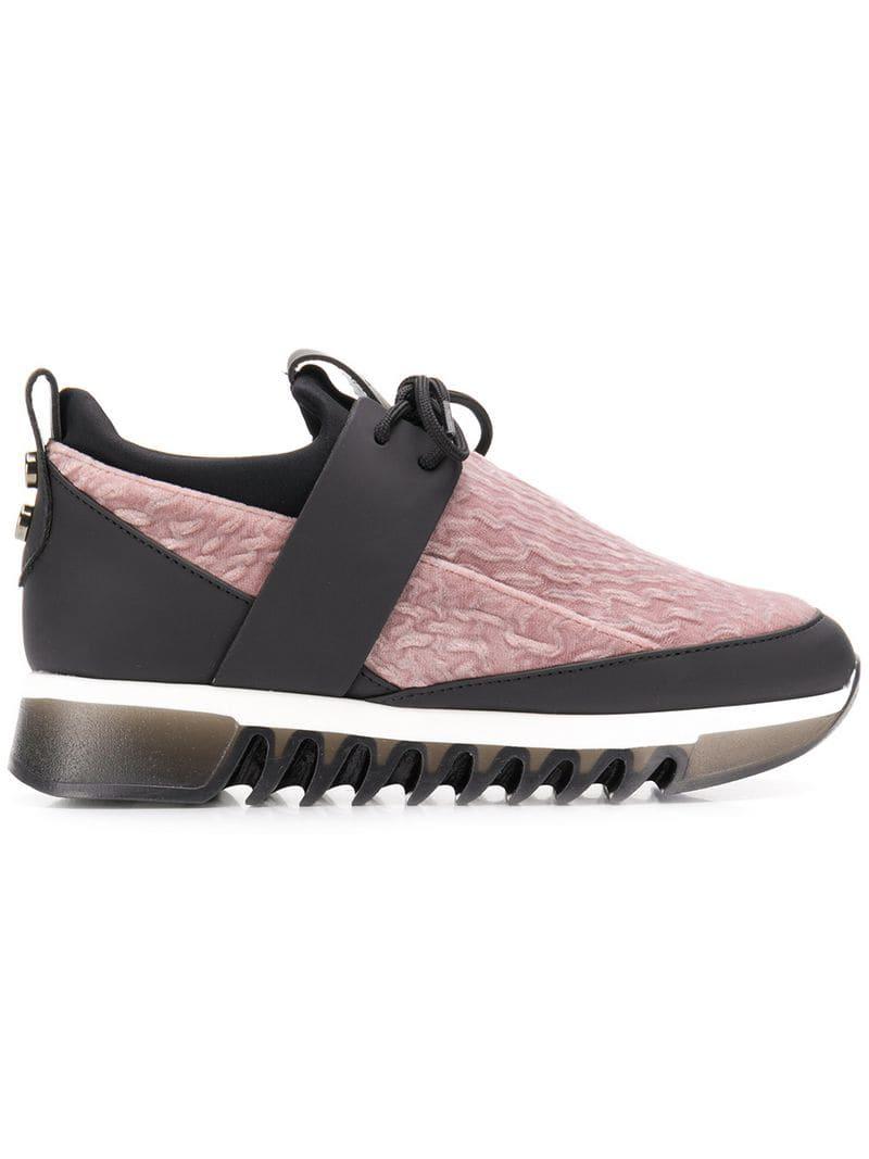 velvet platform sneakers
