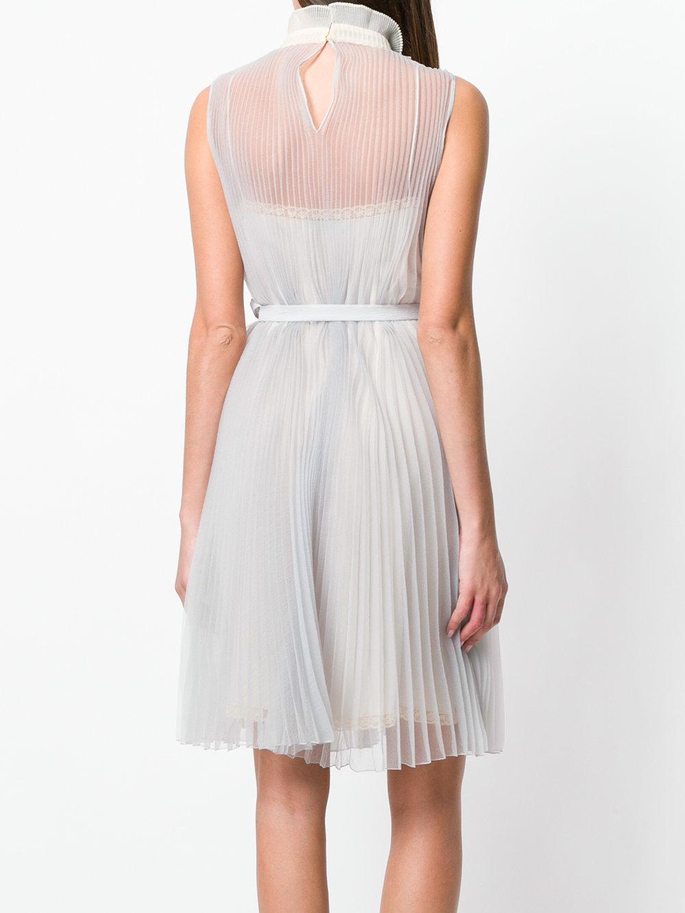 Belted pleated dress