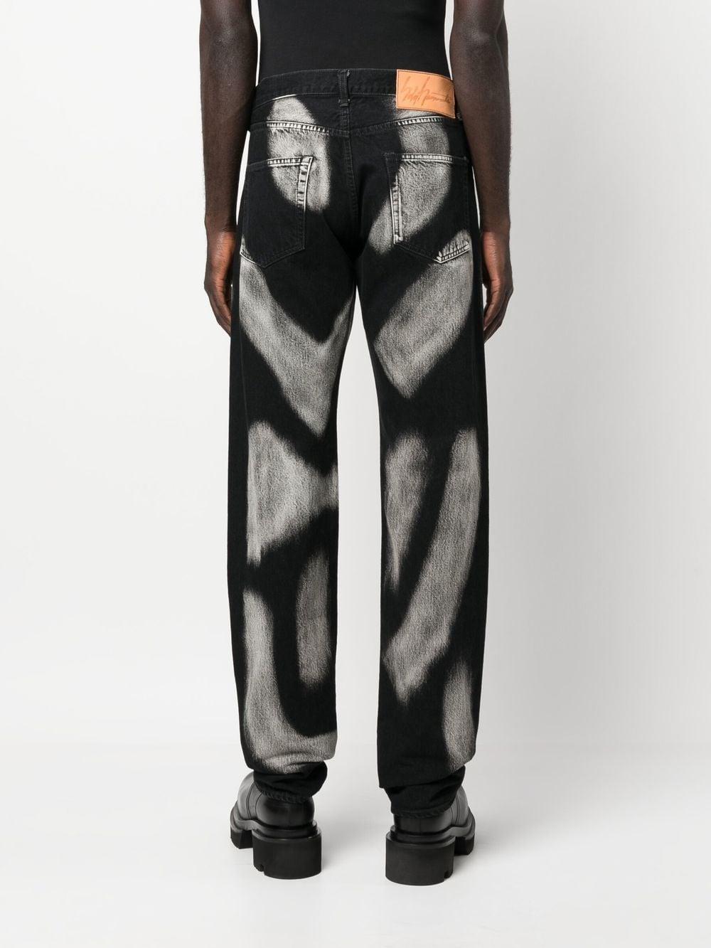 Yohji Yamamoto Abstract Print Jeans in Black for Men | Lyst