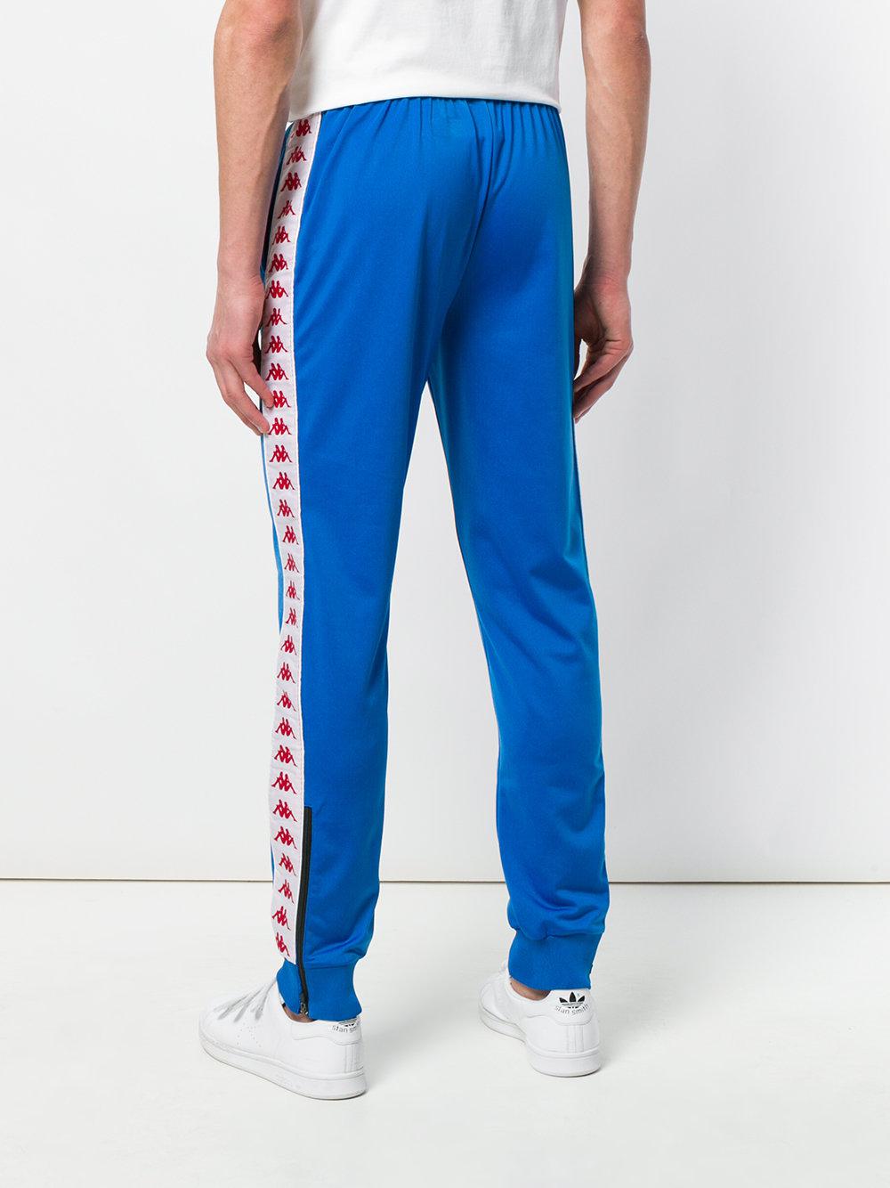 Kappa Side Stripe Track Pants in Blue for Men - Lyst