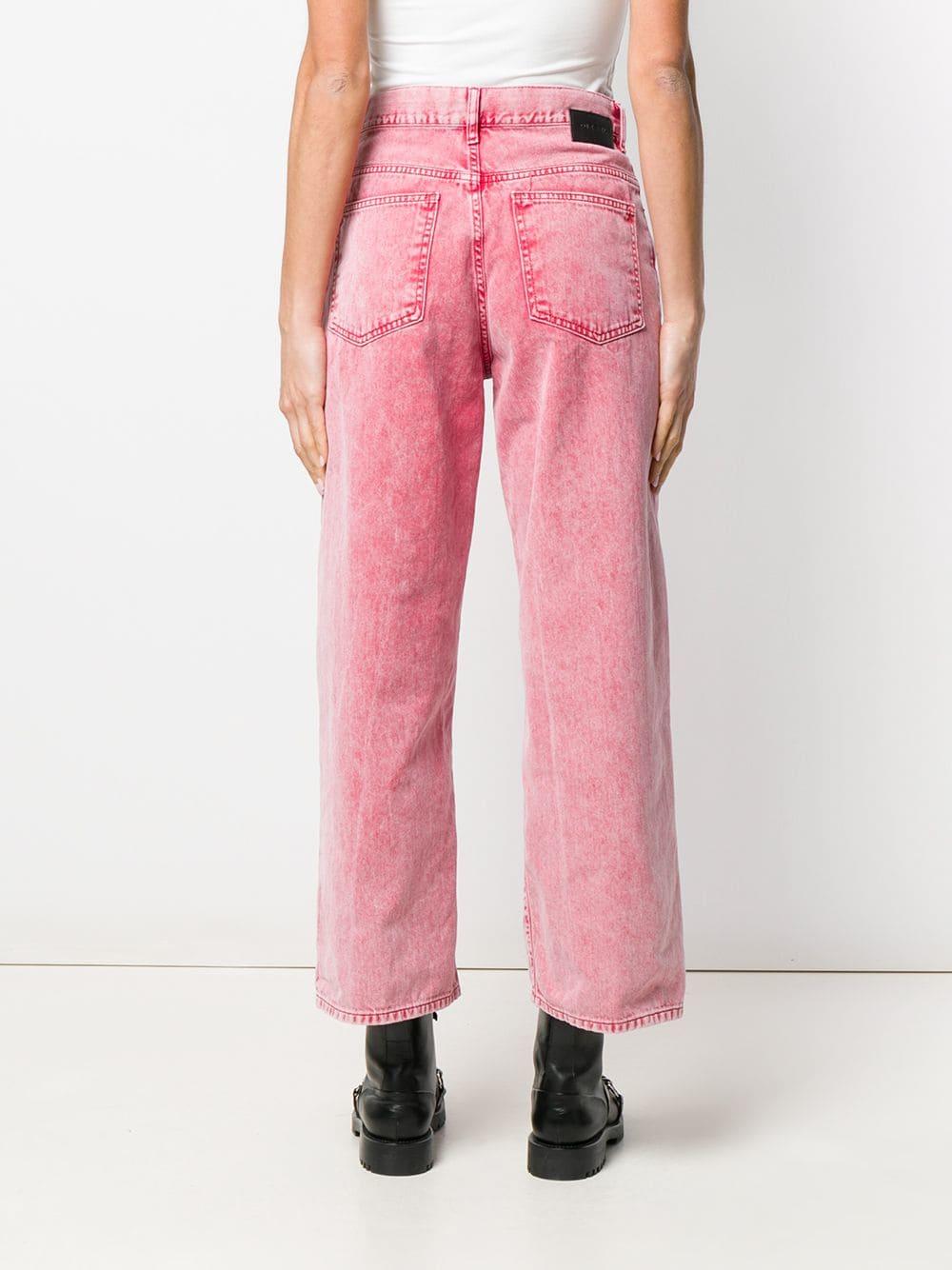 DIESEL Denim Wide Leg Jeans in Red | Lyst