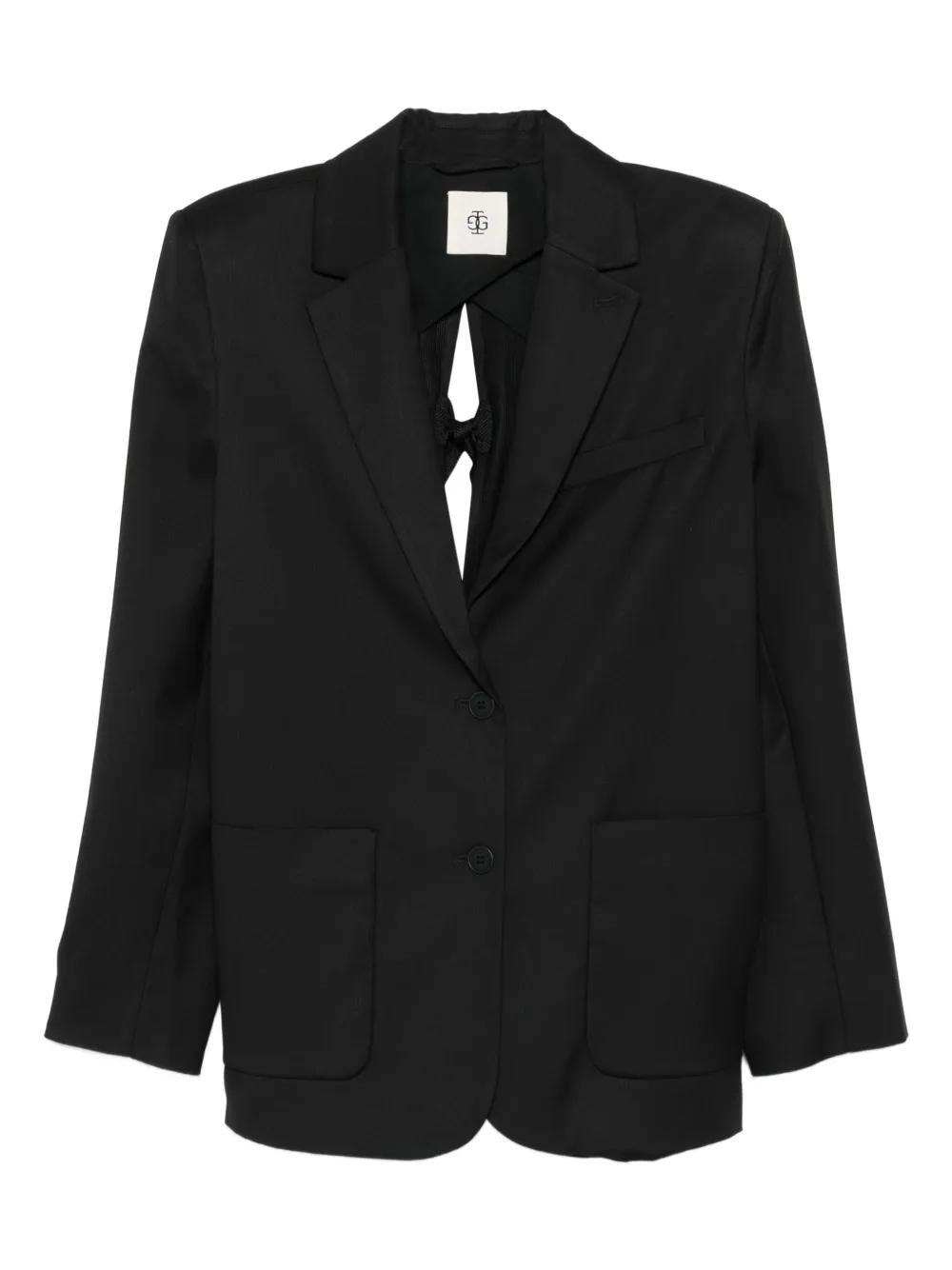 ジャケット THE GARMENT Black single breasted cotton blend jacket The . Garment Black single breasted cotton blend jacket