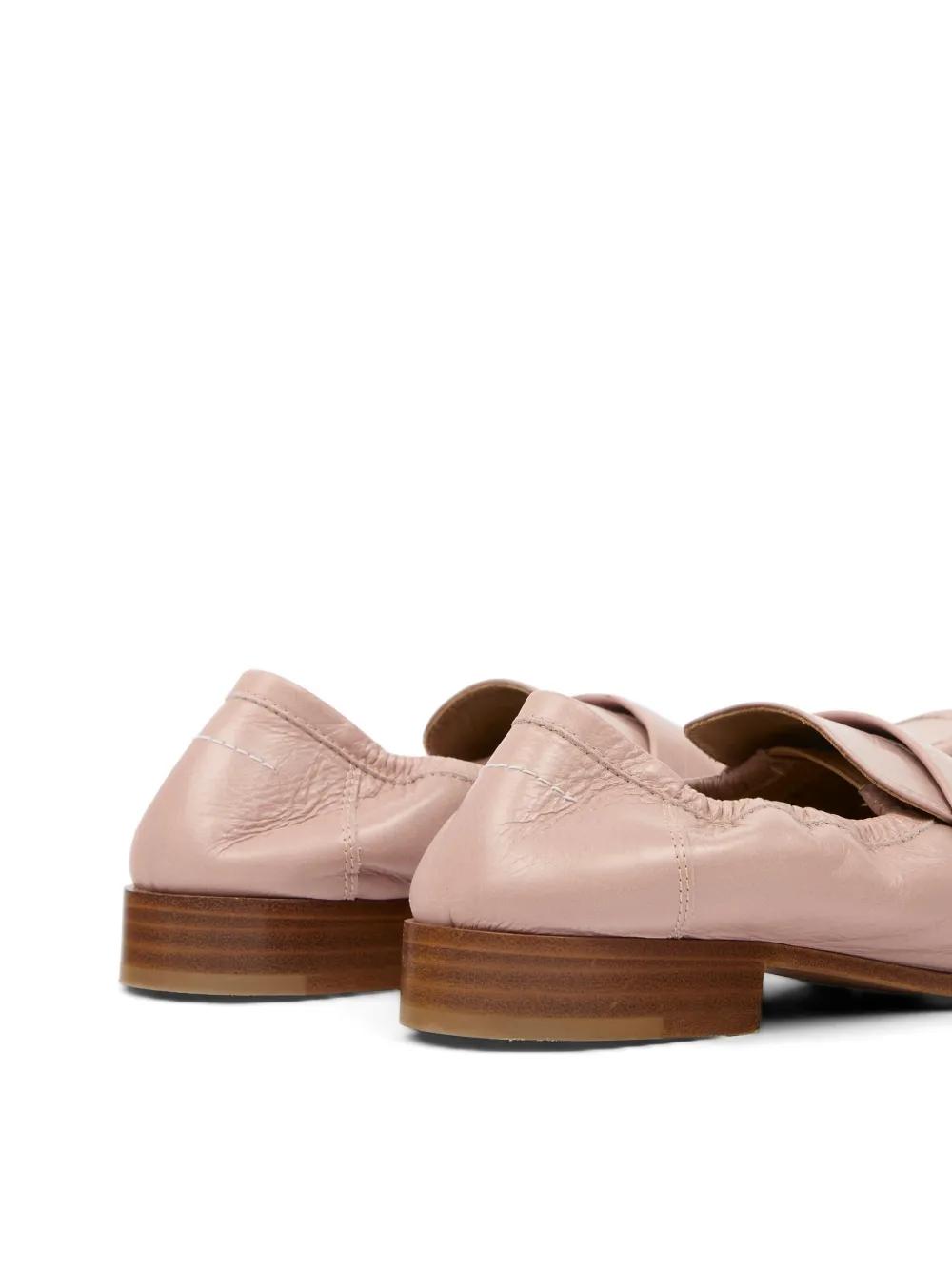 MM6 by Maison Margiela レザーフラットシューズ ピンク | Lyst