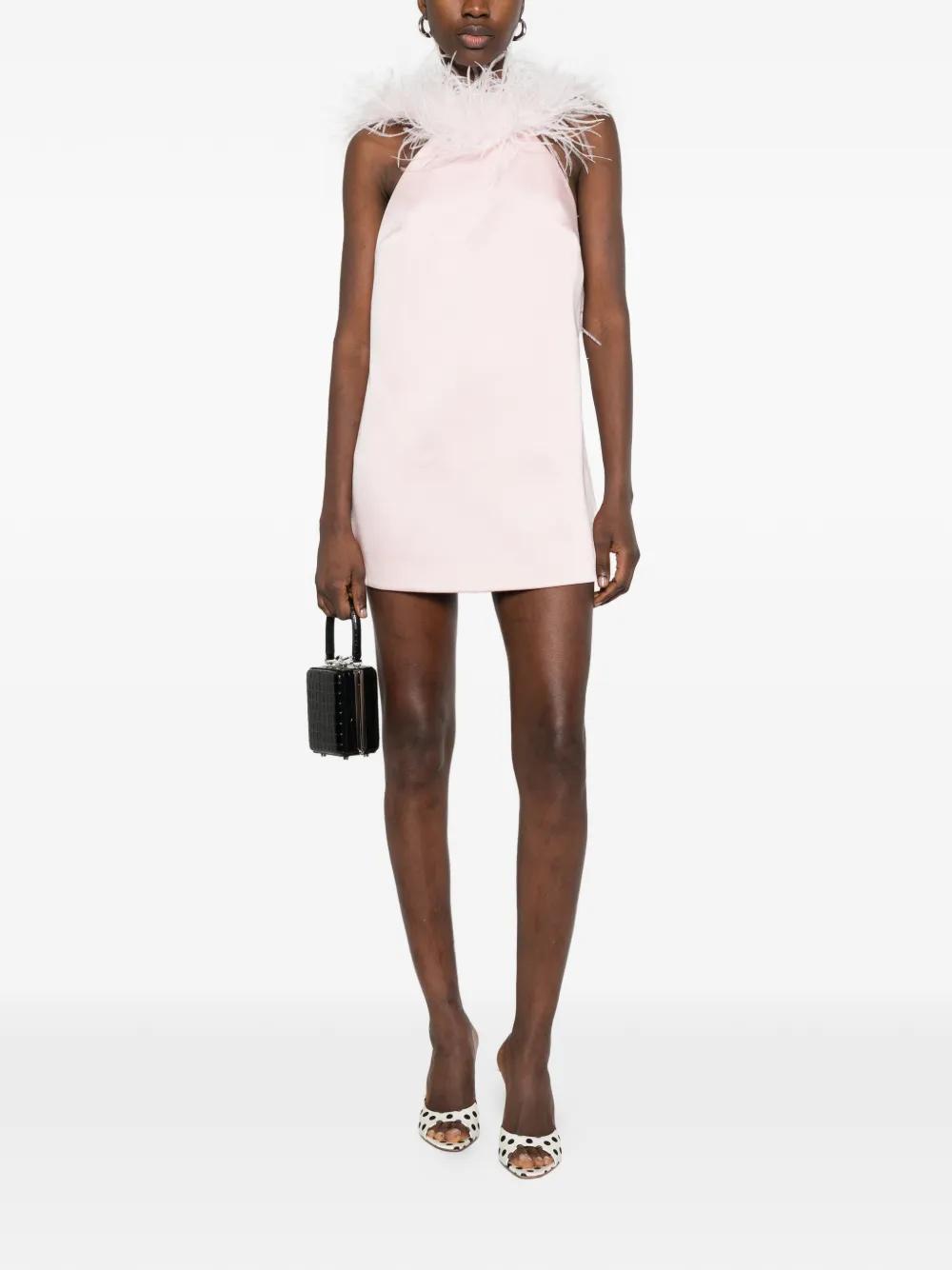 retrofete pink feather dress Retrofete feather-detail Mini Dress | Pink