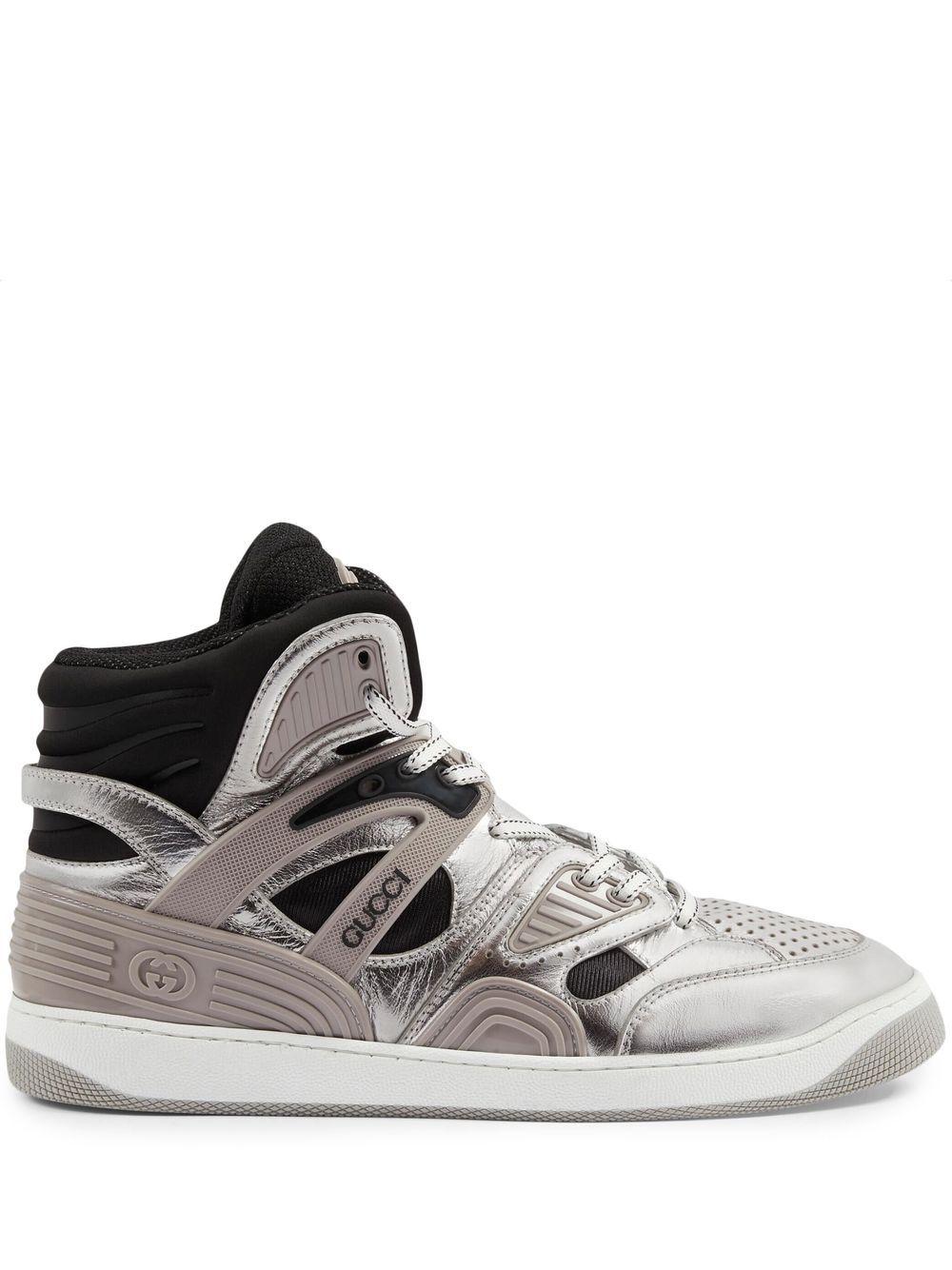 Gucci 'basket' Hightop Sneakers in Gray for Men Lyst