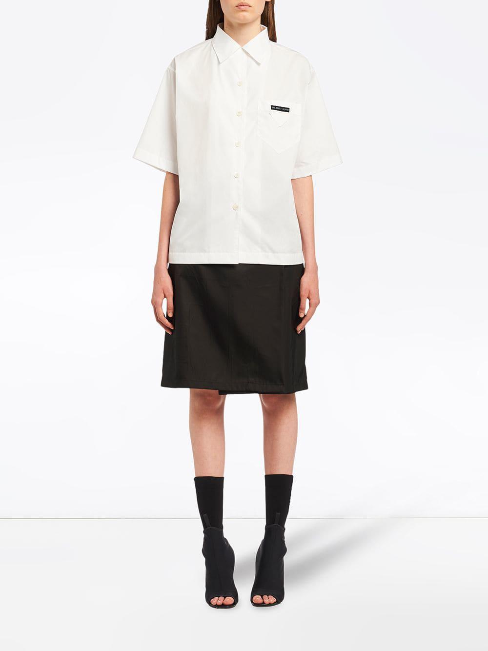 Prada Cotton Polo Shirt in White - Lyst