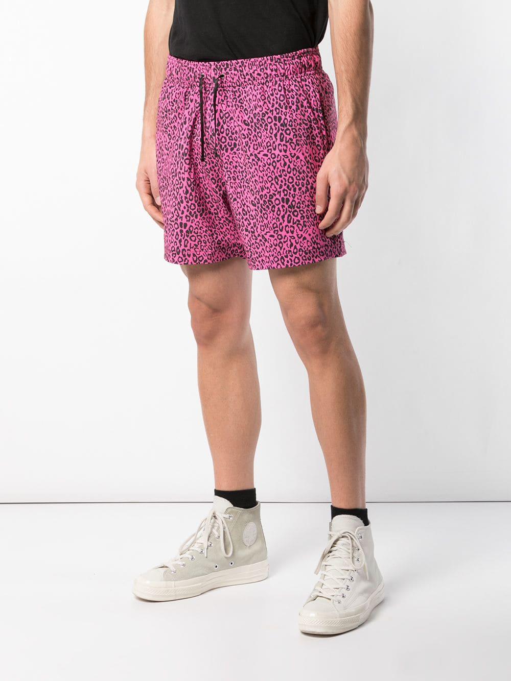 Amiri Synthetic Leopard Print Shorts in 