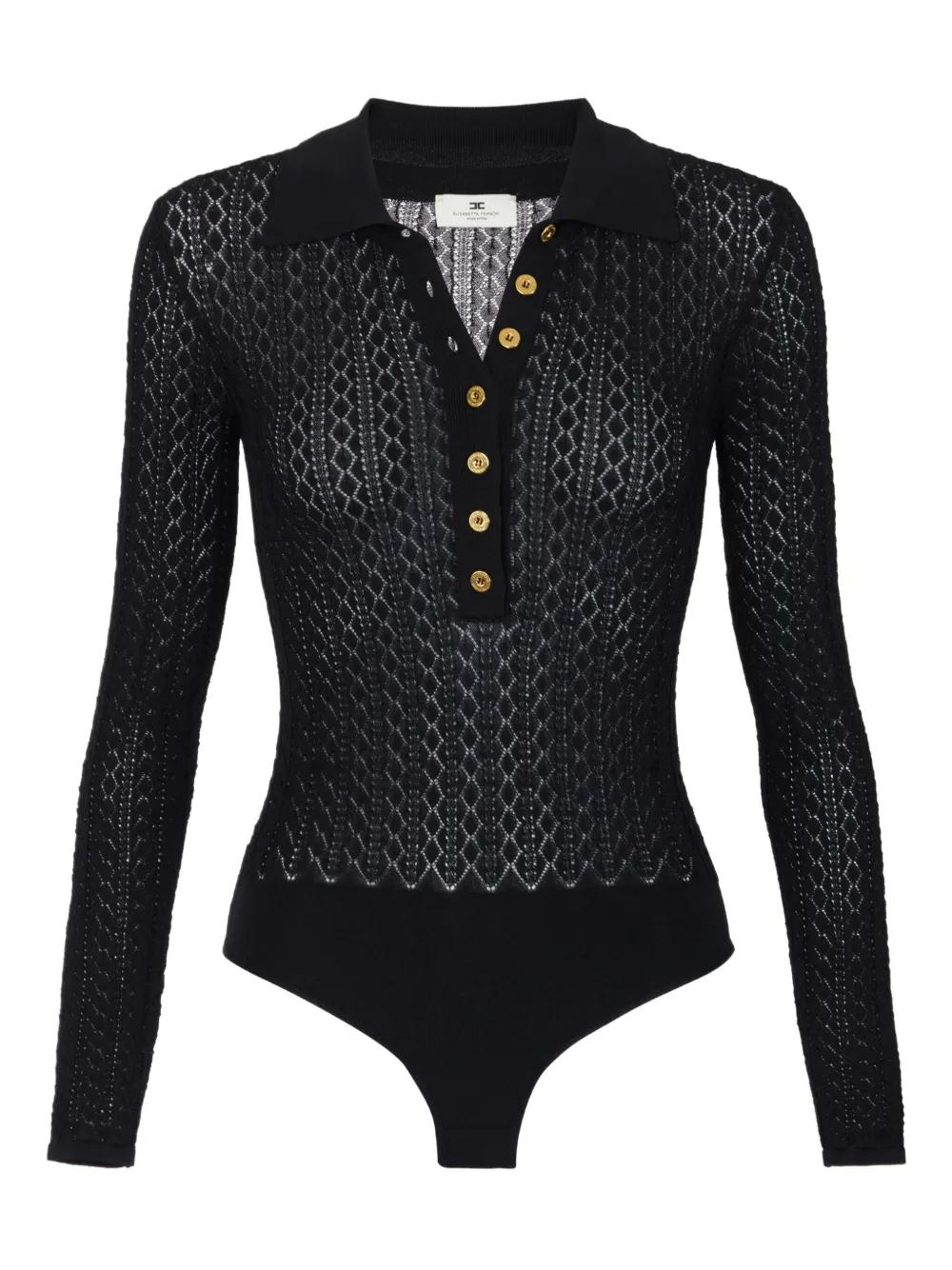スリップ・インナー・キャミ ELISABETTA FRANCHI BLACK VISCOSE BODYSUIT Elisabetta Franchi cut-out Jumpsuit | Black | FARFETCH