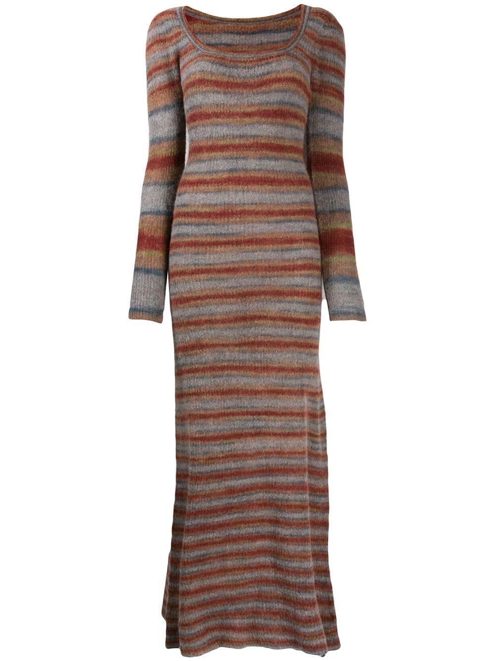 Jacquemus Knitted Striped Dress in Red | Lyst