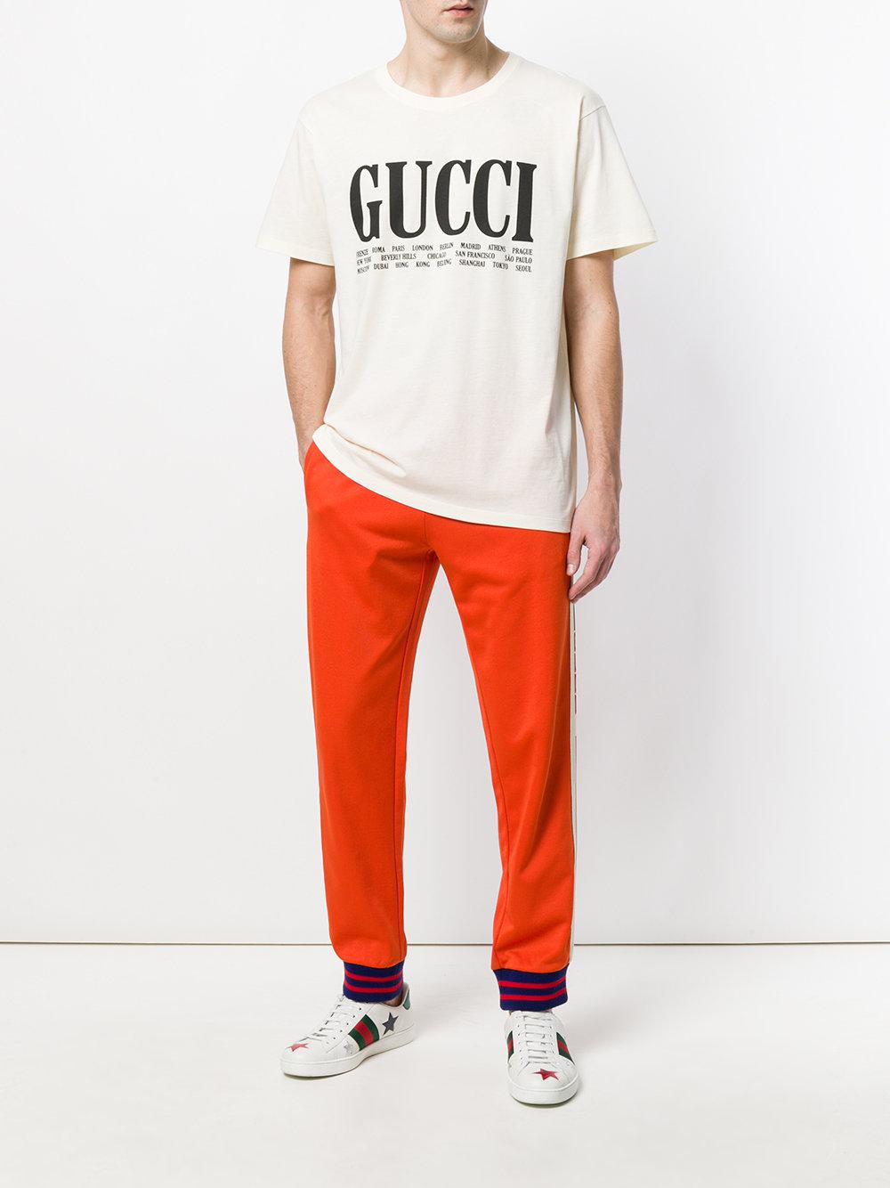 Gucci World Cities Print T-shirt in White for Men | Lyst