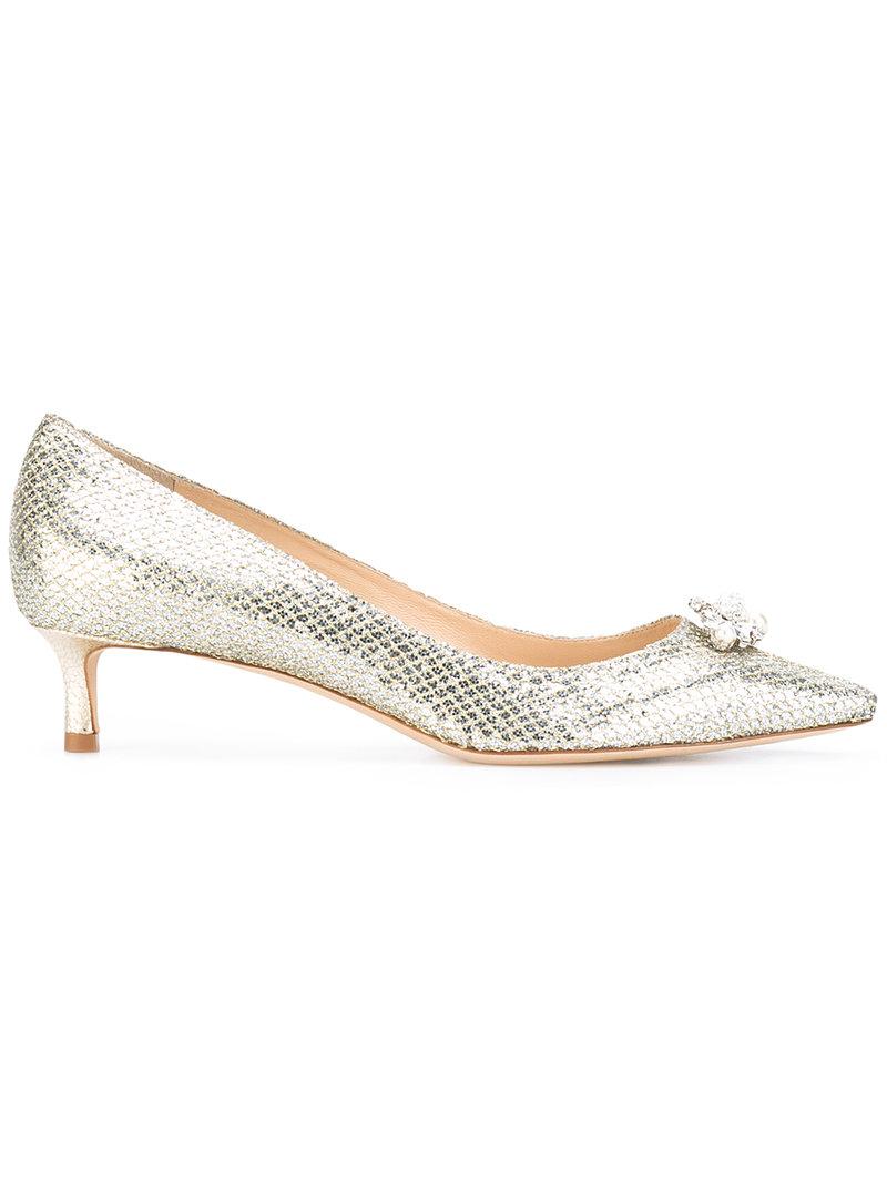 Jimmy Choo Leather Alexa Pumps in Grey (Gray) Lyst