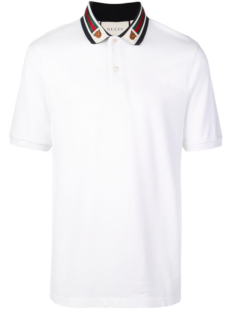 cotton polo with web and feline head
