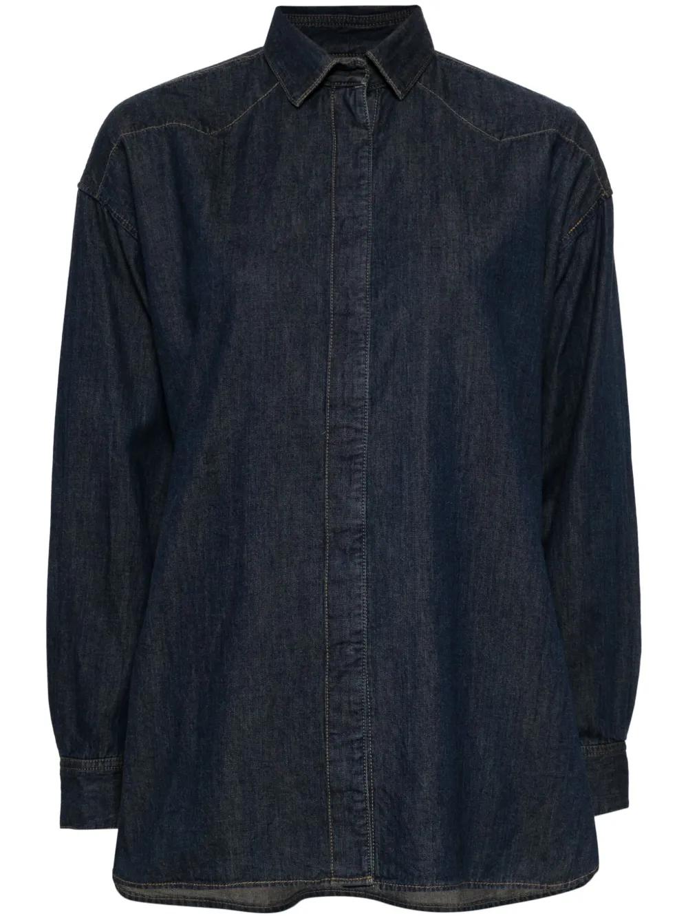 Tu Es Mon Tresor Oversized Denim Shirt in Blue | Lyst UK