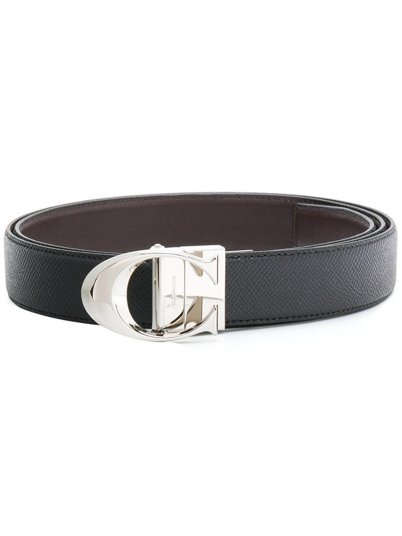 COACH Leather C Buckle Reversible Belt in Black for Men Lyst