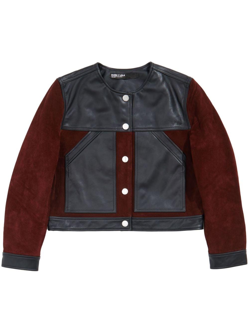 Bimba Y Lola Leather Two Tone Jacket in Red Lyst UK