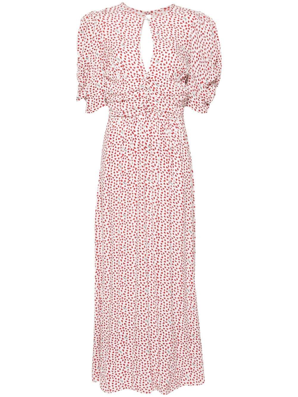ROTATE BIRGER CHRISTENSEN Heart-Print Maxi Dress in Pink | Lyst