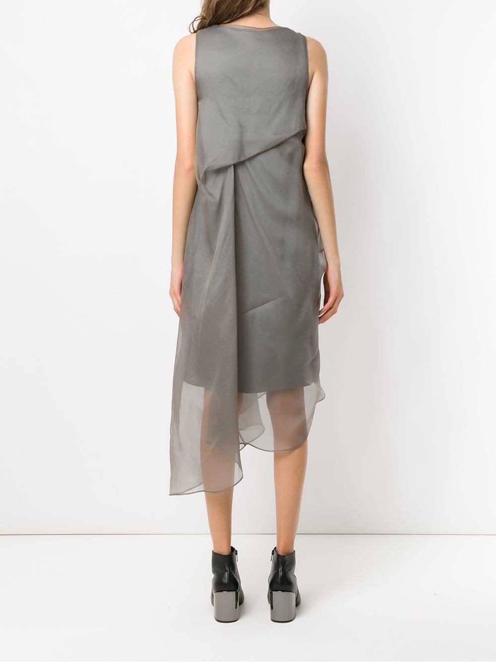 UMA | Raquel Davidowicz Silk Loren Midi Dress in Grey (Gray) - Lyst
