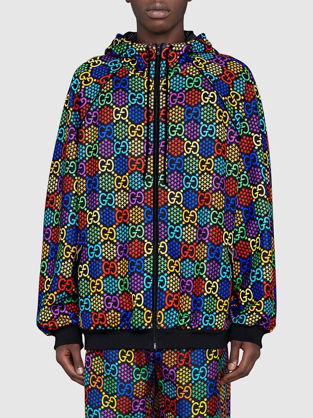 メンズ Gucci GGサイケデリック フーデッド ジャケット ブラック | Lyst