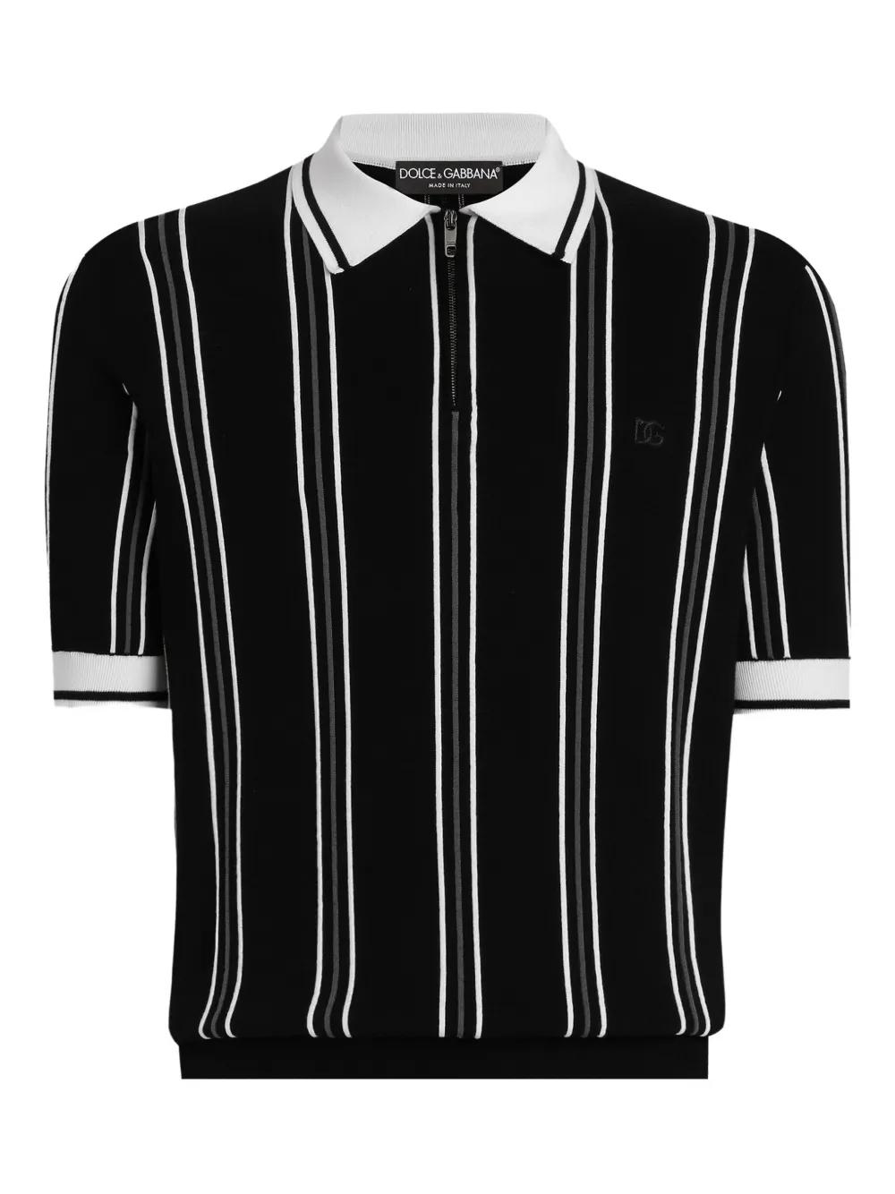 DOLCE & GABBANA ストライプポロシャツ メンズ Dolce & Gabbana ストライプ ポロシャツ ブラック | Lyst