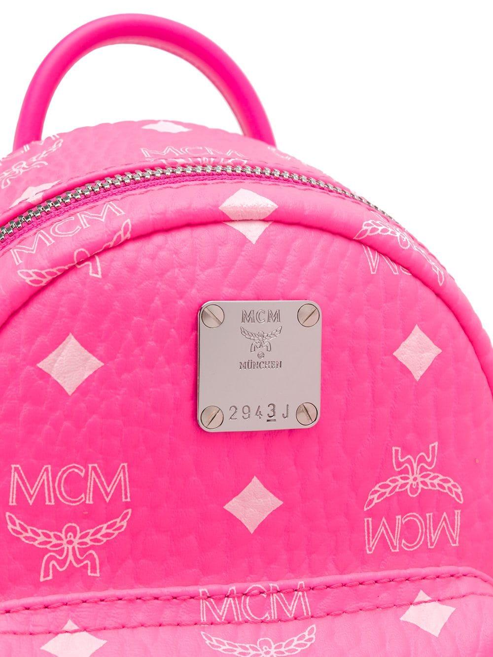 hot pink mcm backpack