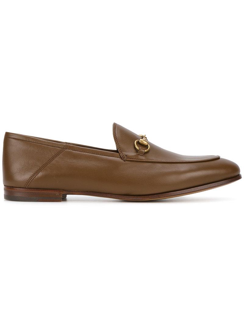 Gucci Brixton Horsebit Loafers in Brown | Lyst