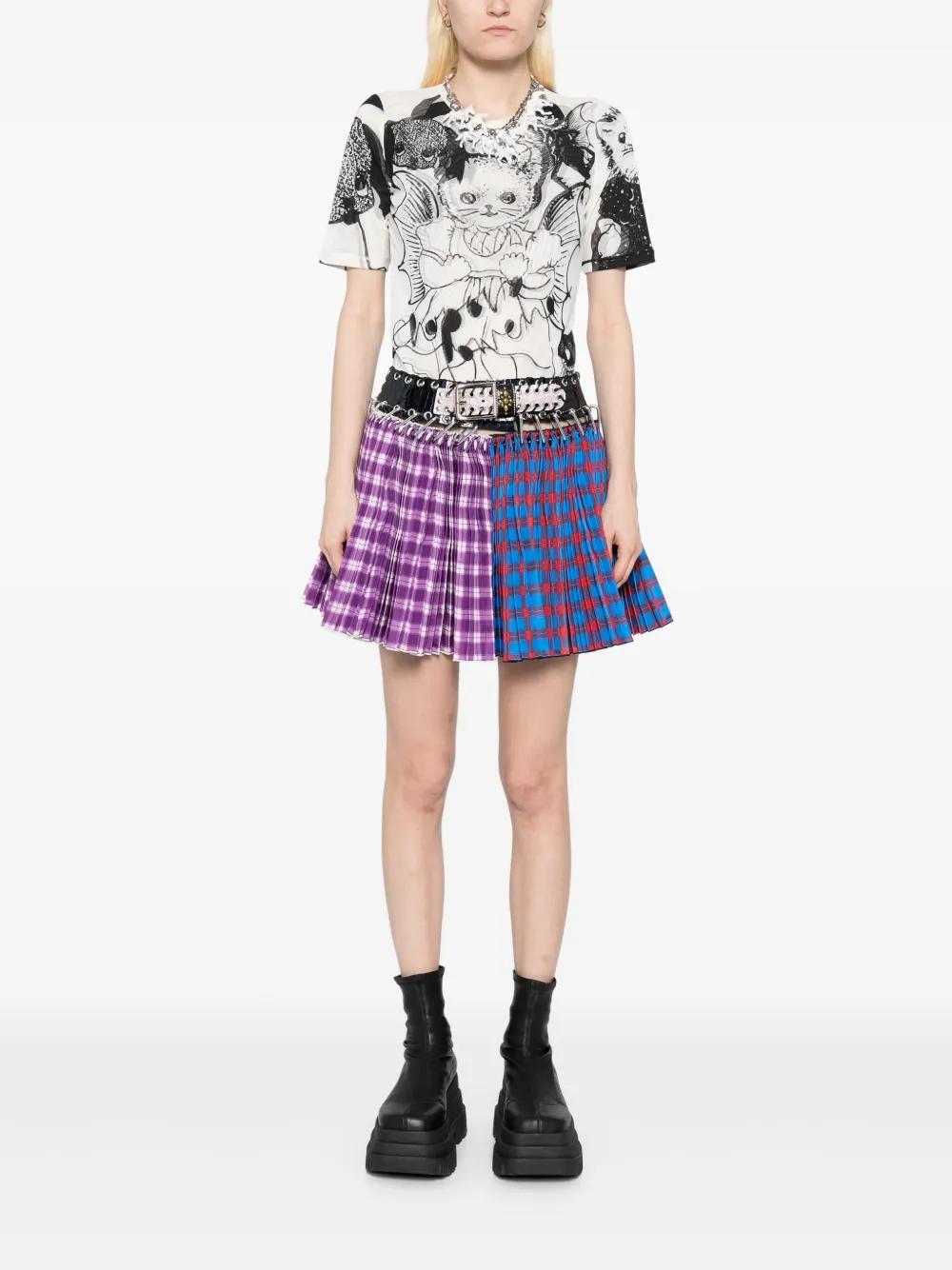 Chopova Lowena: Women's Short Sleeve Mesh Top (Black/Multi