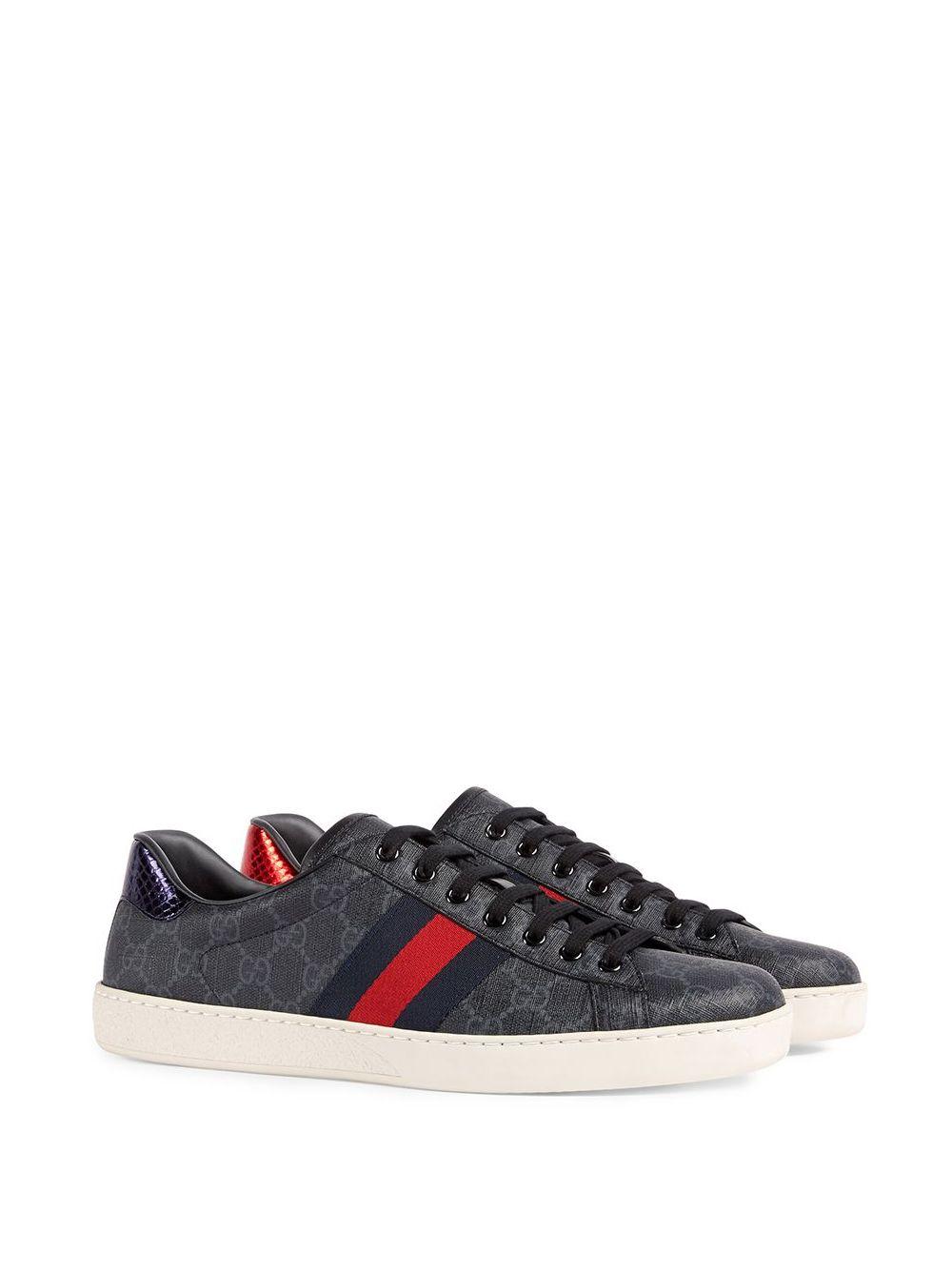 Gucci Leather Ace Gg Supreme Low-top Sneakers in Black for Men - Lyst