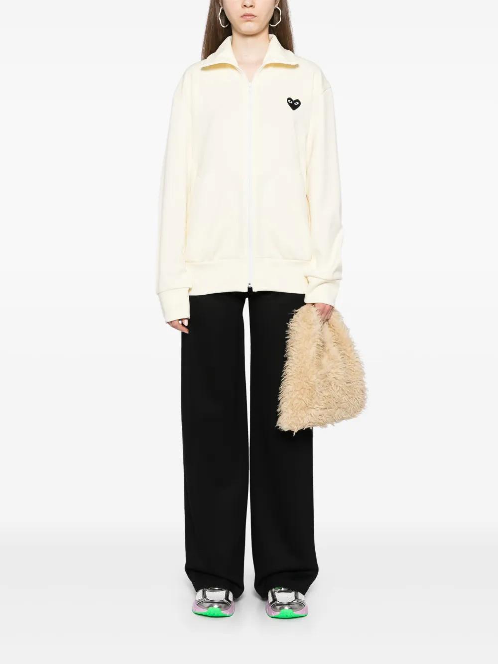 COMME DES GARÇONS PLAY Heart-Print Jersey Track Jacket in COMME DES GARÇONS PLAY Heart-Print Jersey Track Jacket in