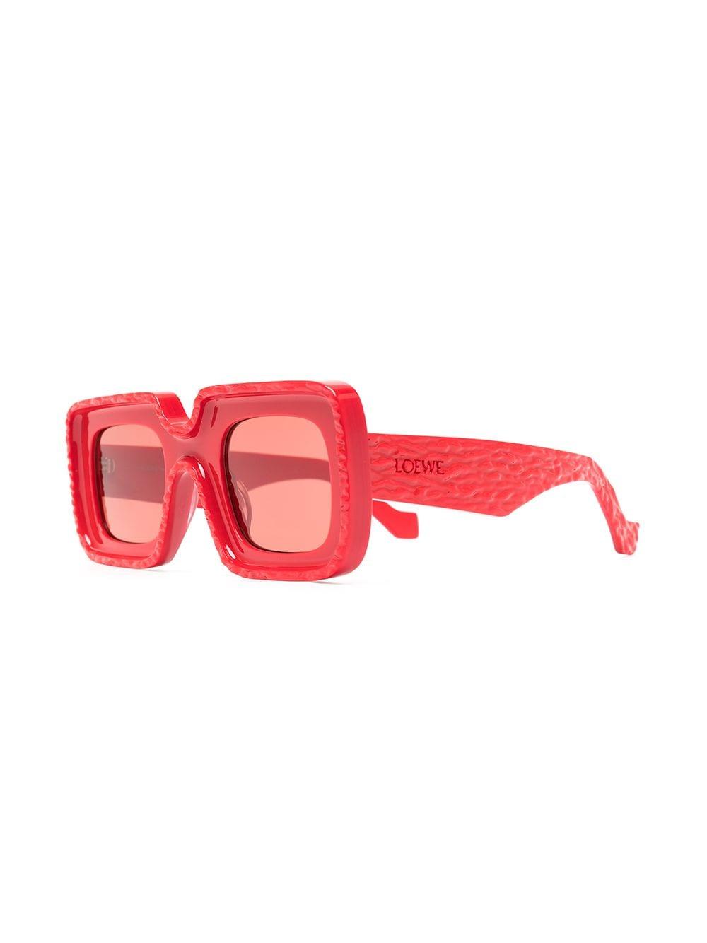 Loewe Wave Square-frame Sunglasses in Red | Lyst Canada