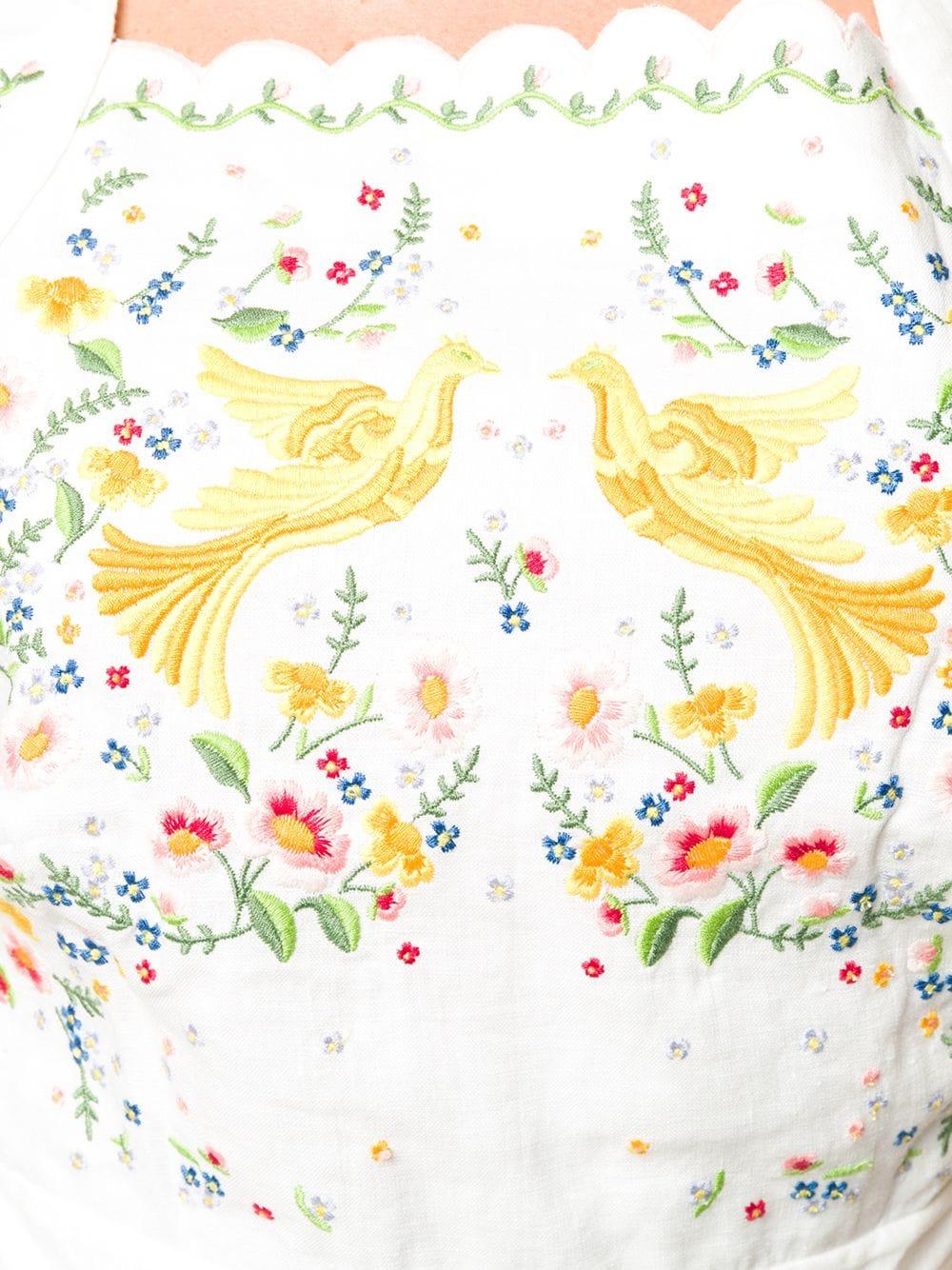 chinese dress ladies Zimmermann Carnaby Indigo Ditsy Floral-Print Broderie Anglaise Linen M   Blogger Armoire